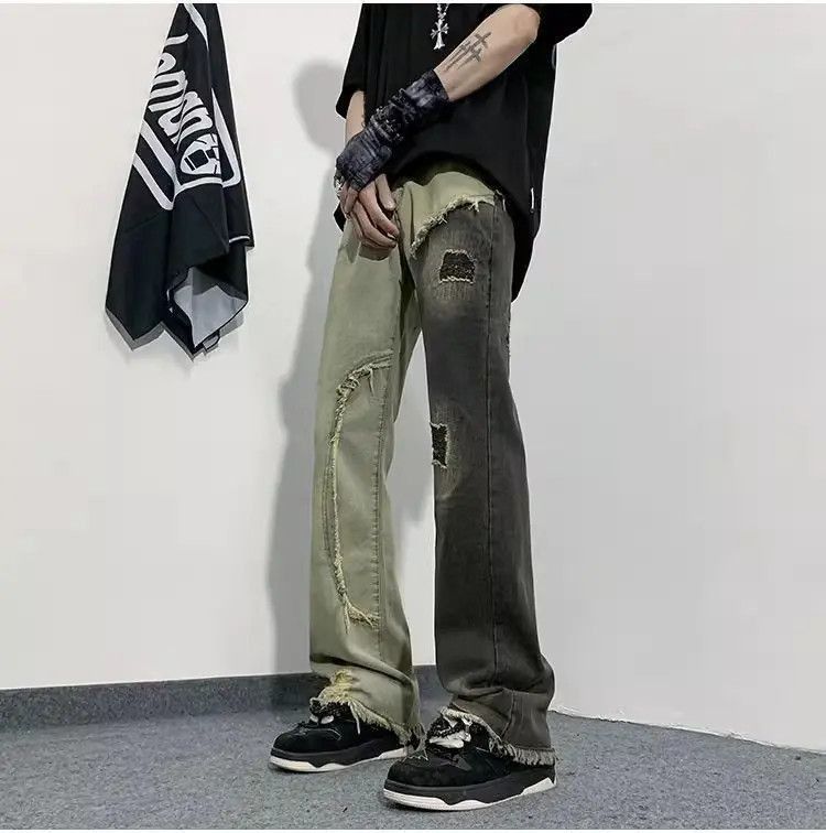Japanese Brand Hip hop patchwork straight leg jeans Size US 32 / EU 48 - 5 Thumbnail