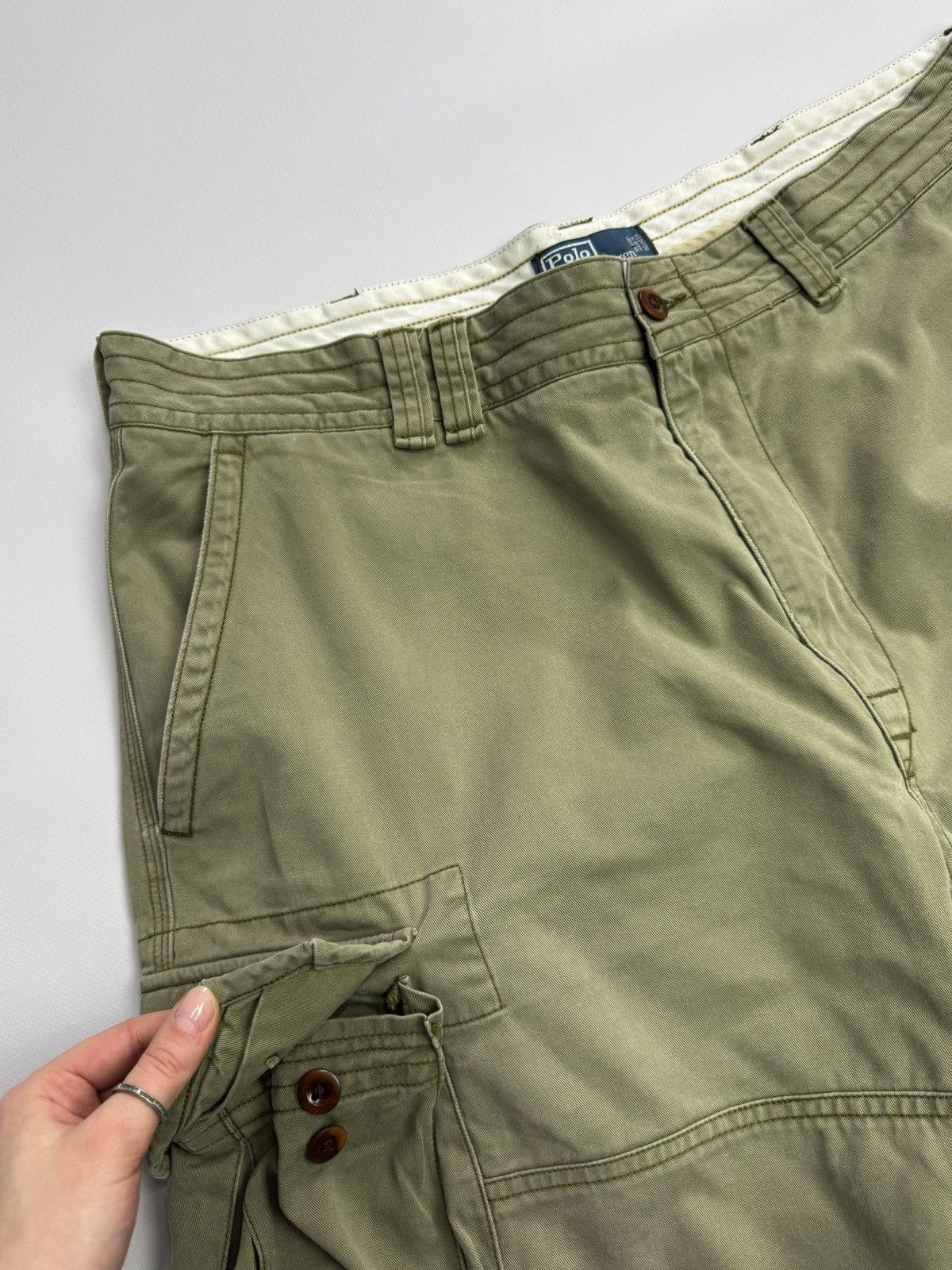 Polo Ralph Lauren Vintage Polo Ralph Lauren Military Cargo Shorts Olive Y2K Size US 36 / EU 52 - 2 Thumbnail