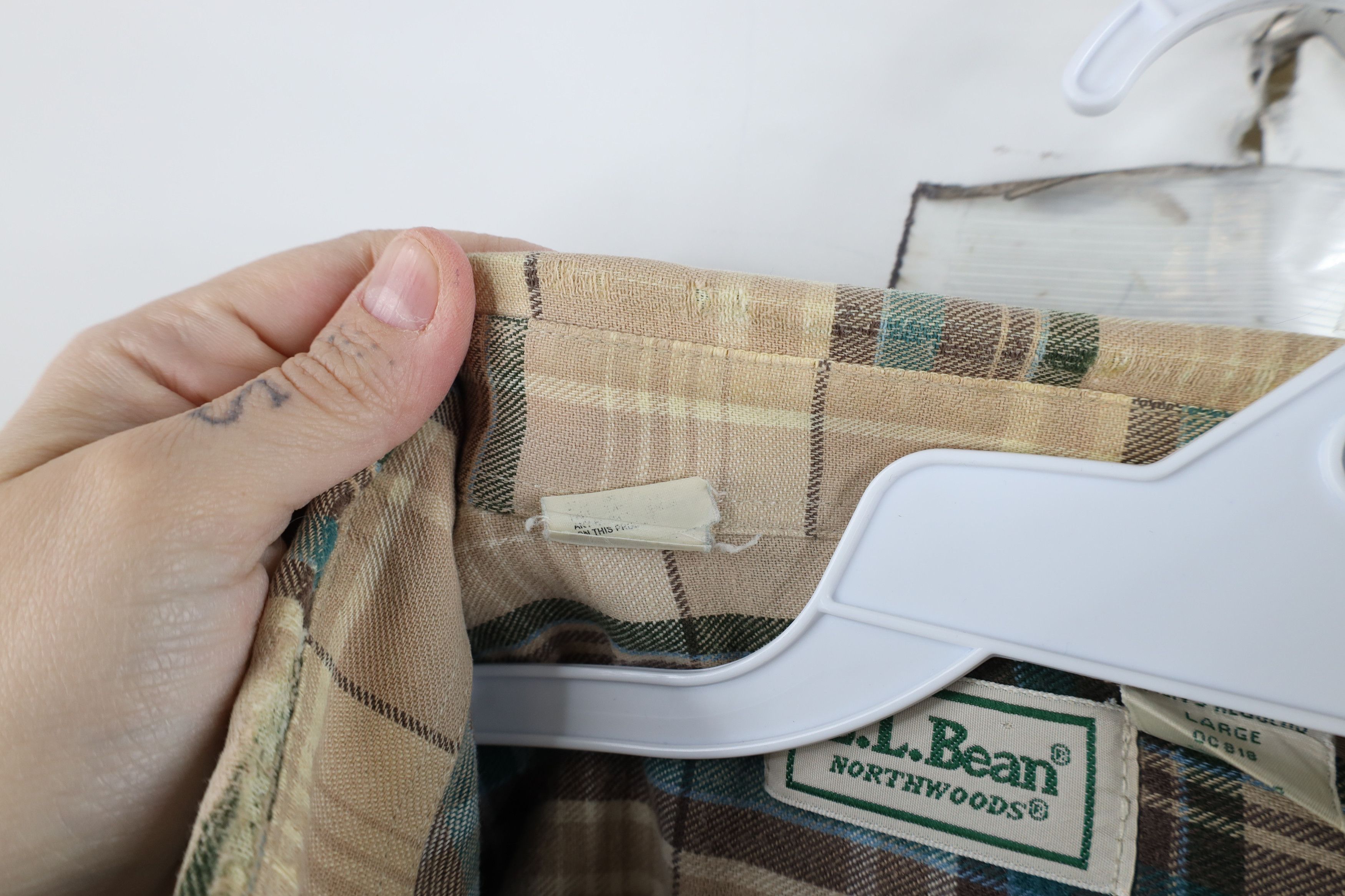 L.L. Bean × Vintage Vintage 90s LL Bean Flannel Collared Button Down Shirt Plaid Size US L / EU 52-54 / 3 - 12 Thumbnail