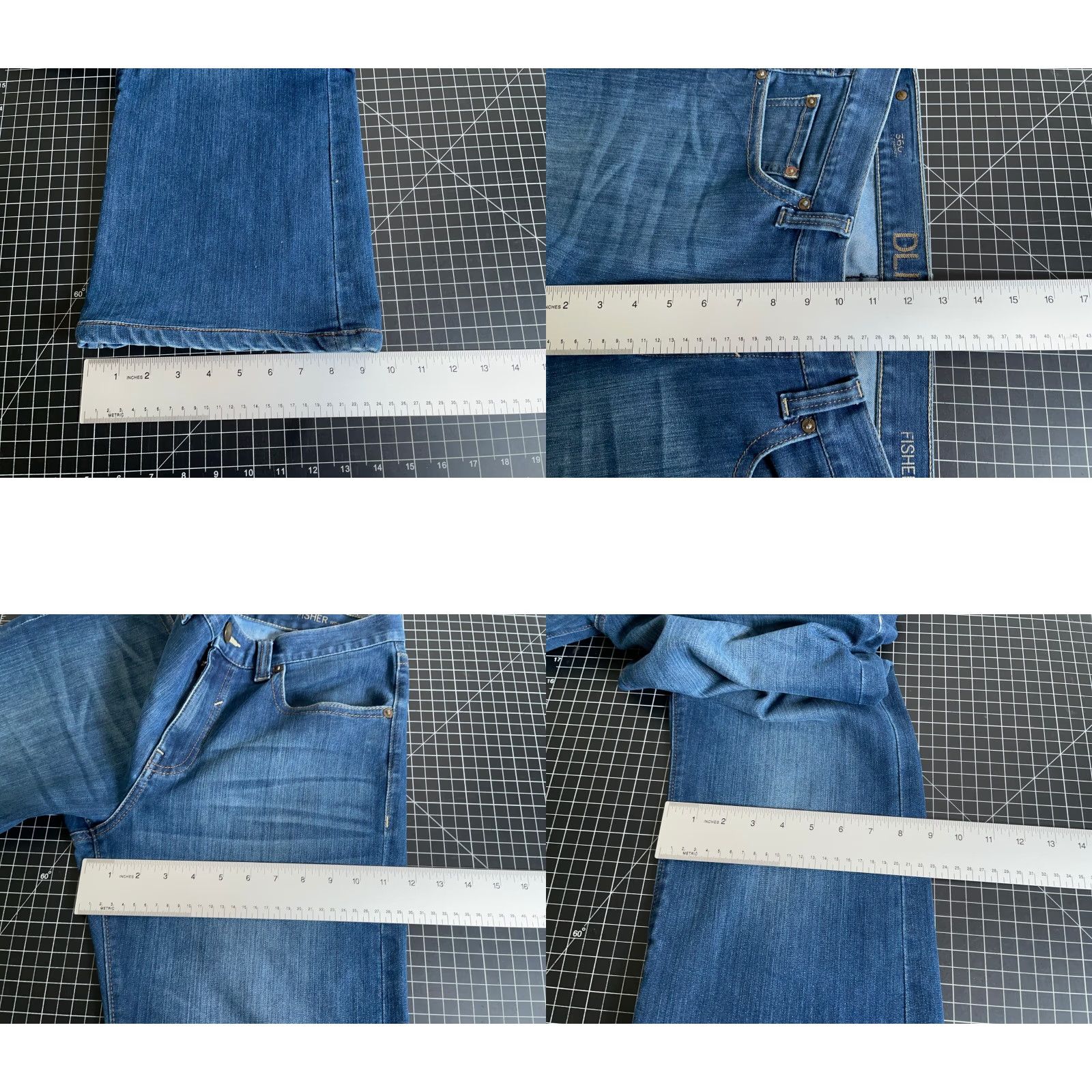 DL1961 DL1961 DL1961 Fisher Wide Leg Jeans Men's 34 x 28 Blue Denim Flare Cotton Blend Size US 34 / EU 50 - 8 Thumbnail