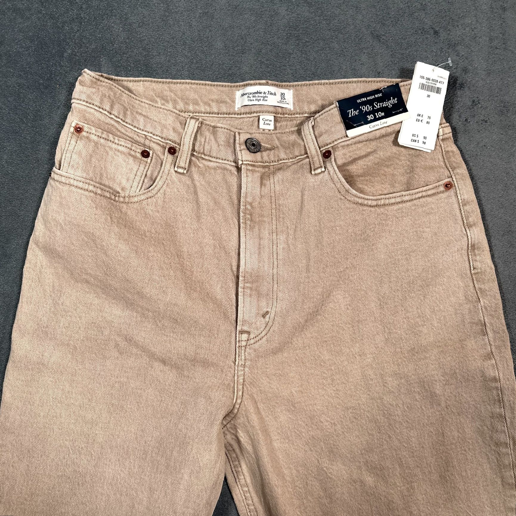 Abercrombie & Fitch VINTAGE Abercrombie & Fitch Women's Jeans 30/10R Khaki High Rise Straight Retro 90s Denim Size 30" / US 8 / IT 44 - 7 Thumbnail