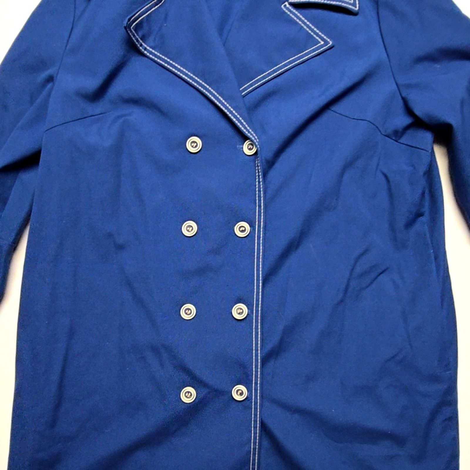 Other Vintage White Stag Blue Double Breasted Large Coat Size L / US 10 / IT 46 - 2 Thumbnail