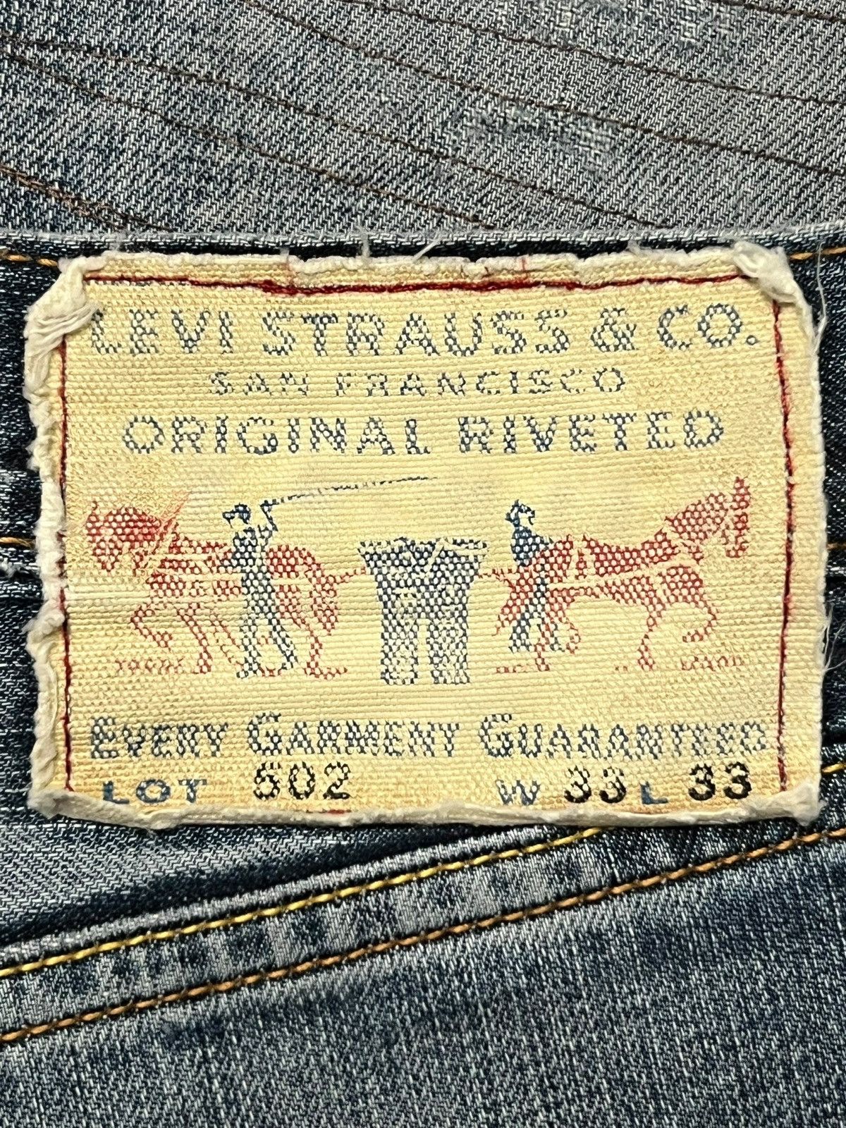 Levi's Vintage Levi’s 502 Denim Patches - Faded, Distressed Jeans Size US 35 - 13 Thumbnail