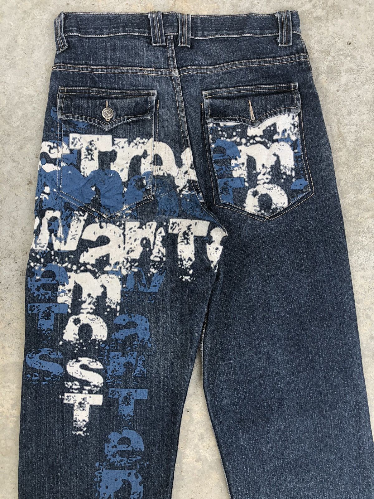 Japanese Brand Baggy Jeans Townz Spellout Distressed Jeans Size US 32 / EU 48 - 8 Thumbnail