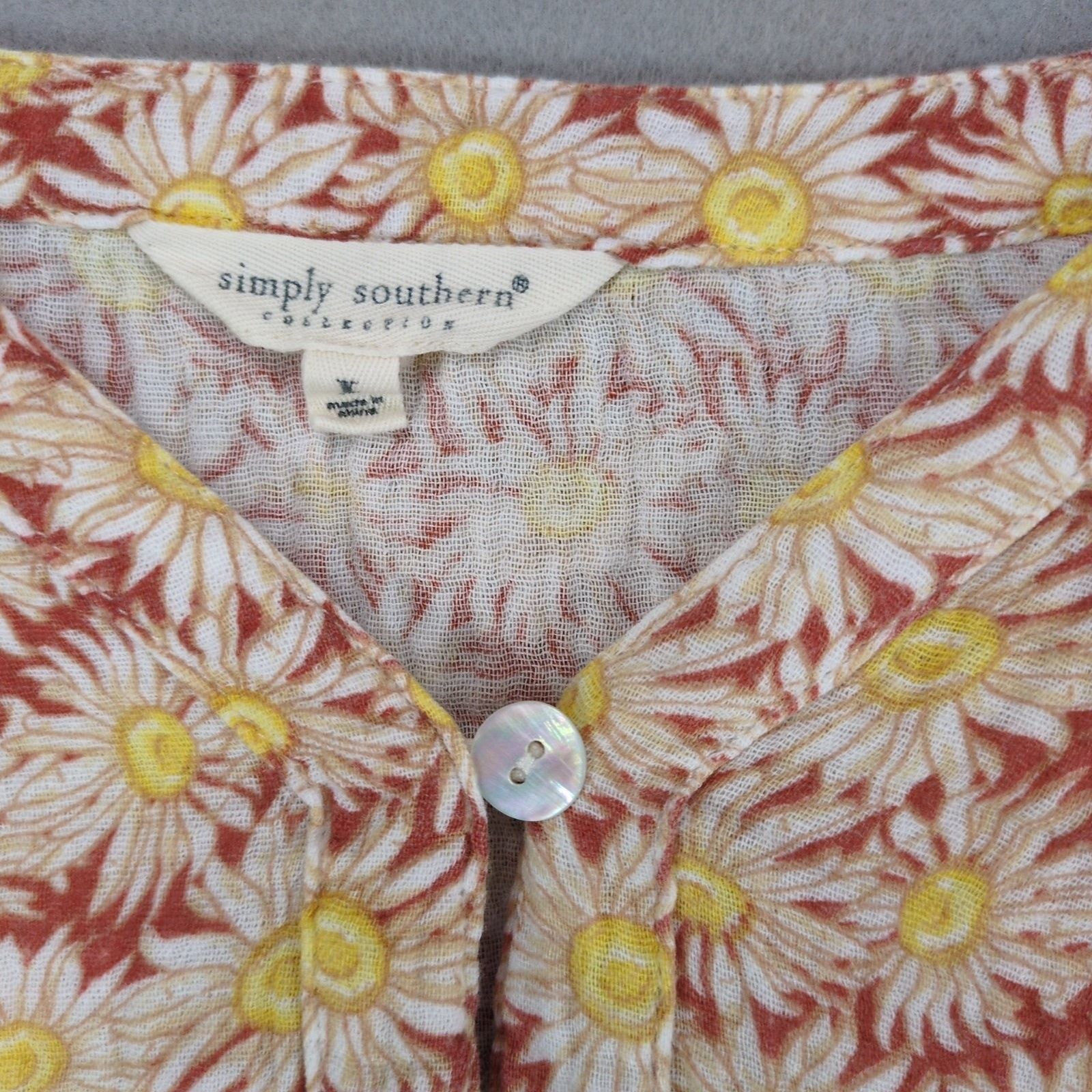 Other Simply Southern Size L Daisy Oversized Puff Sleeve Crop Top Size L / US 10 / IT 46 - 2 Thumbnail