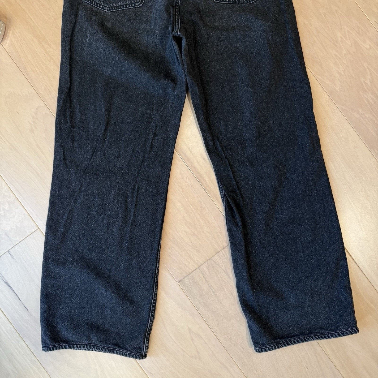Rag & Bone Rag & Bone Logan Wide Leg Jeans Women's 32 Black Mid Rise Size 32" / US 10 / IT 46 - 9 Thumbnail