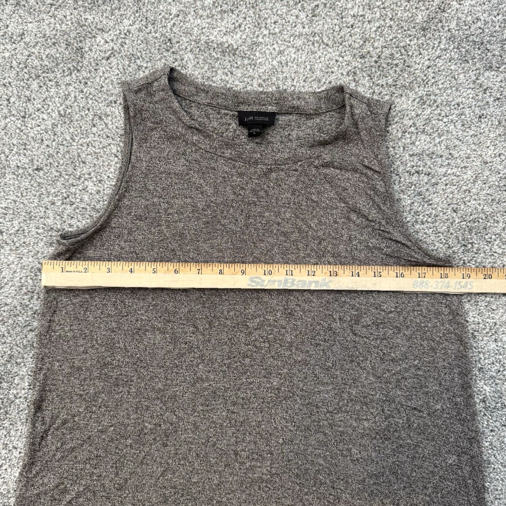 J. Jill J. Jill Wearever Collection Blouse M Regular Women Short Sleeve Pullover Gray Knit Office Casual Chic Basic Classic Size M / US 6-8 / IT 42-44 - 8 Thumbnail