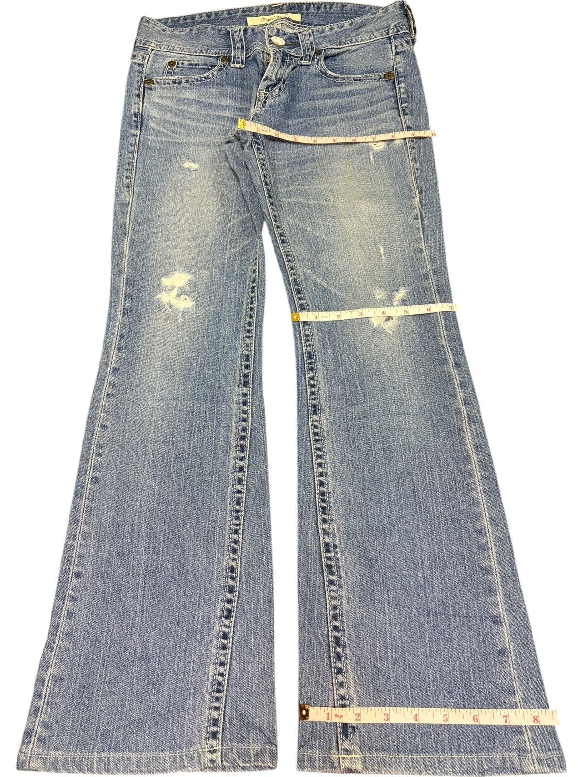 Uniqlo Vintage Japanese Uniqlo Faded Wash Distress Flare Jeans Size 29" - 8 Thumbnail