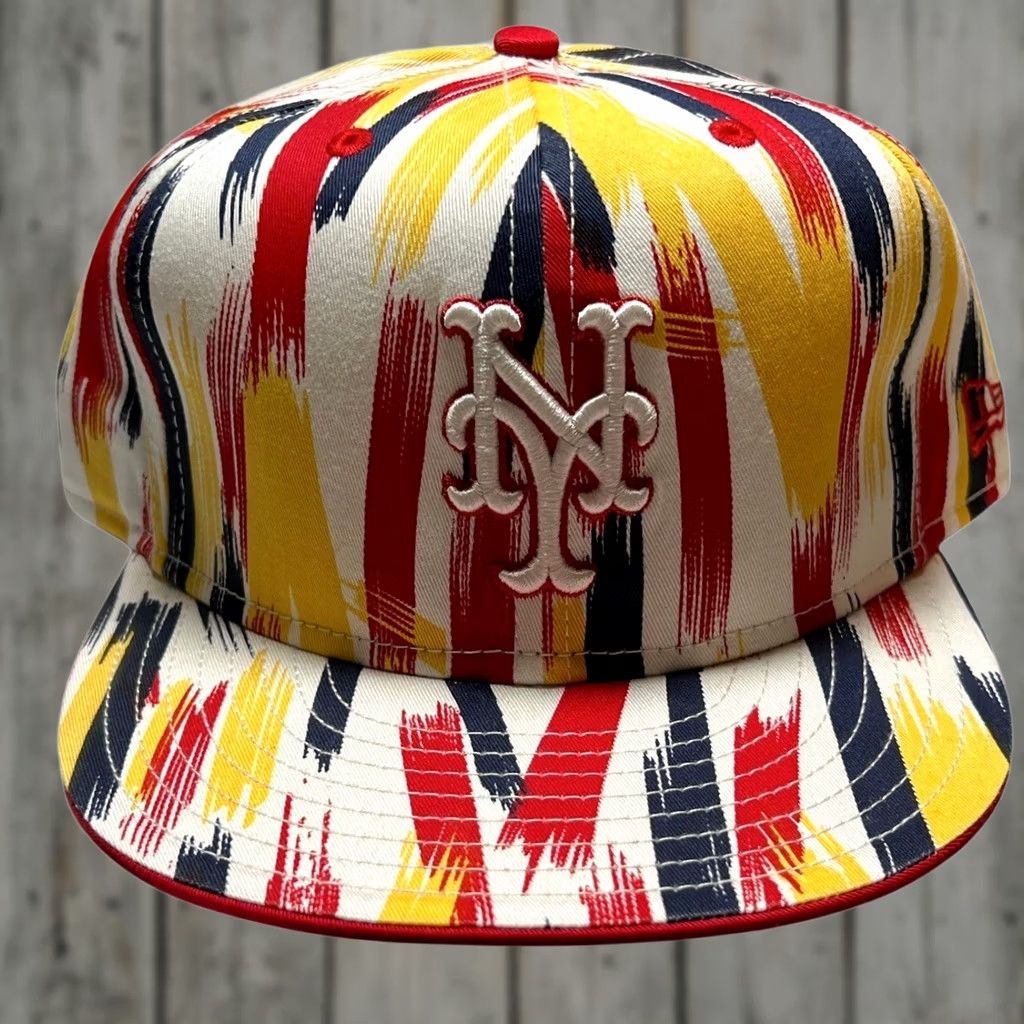 New Era New Era Mets Hat Mens 7 5/8 Multicolor Abstract Brushstroke 59FIFTY MLB Cap Size ONE SIZE - 1 Thumbnail