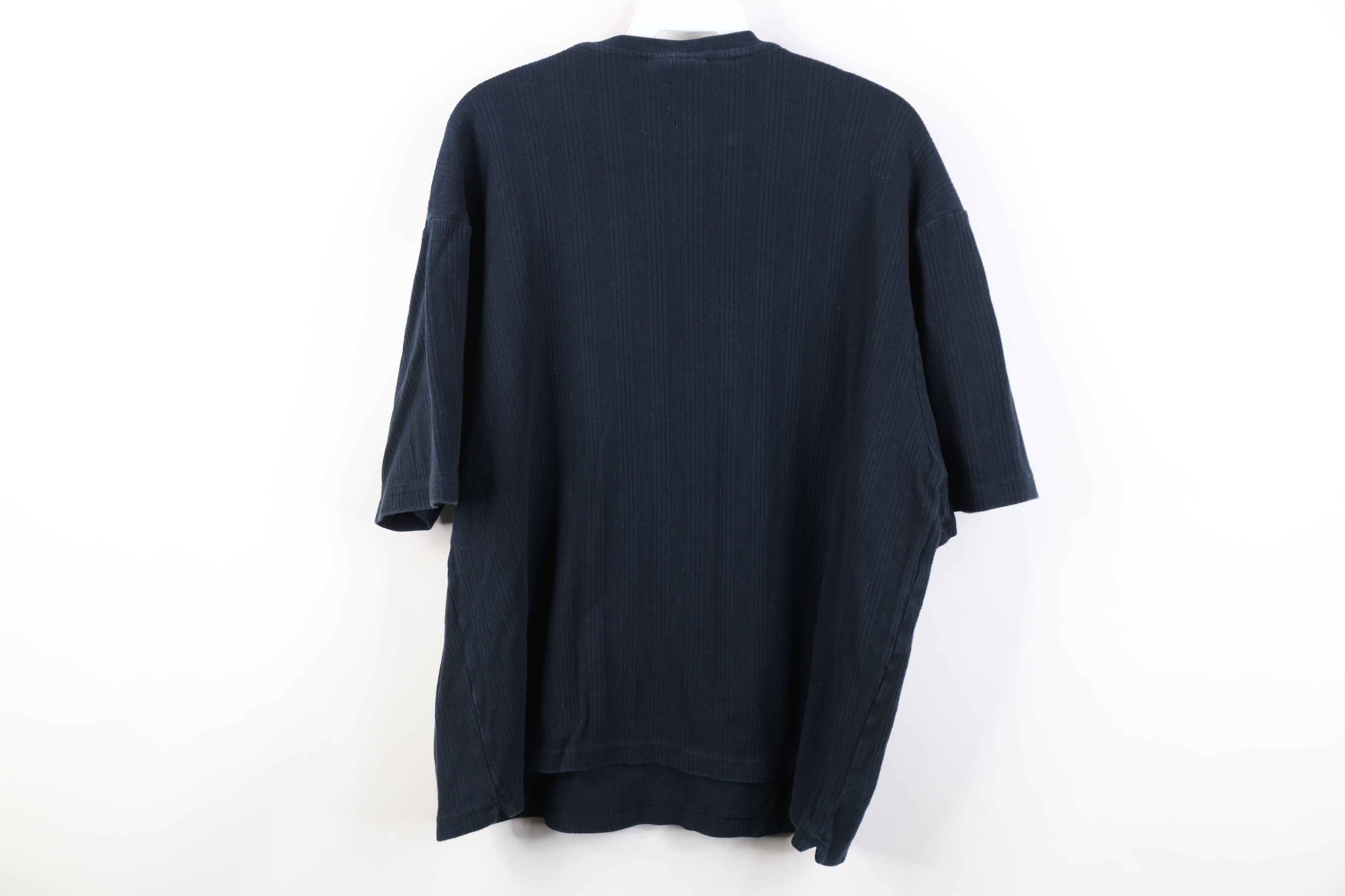 Vintage Vintage 90s Streetwear Cotton Ribbed Knit T-Shirt Navy Blue Size US XL / EU 56 / 4 - 9 Thumbnail