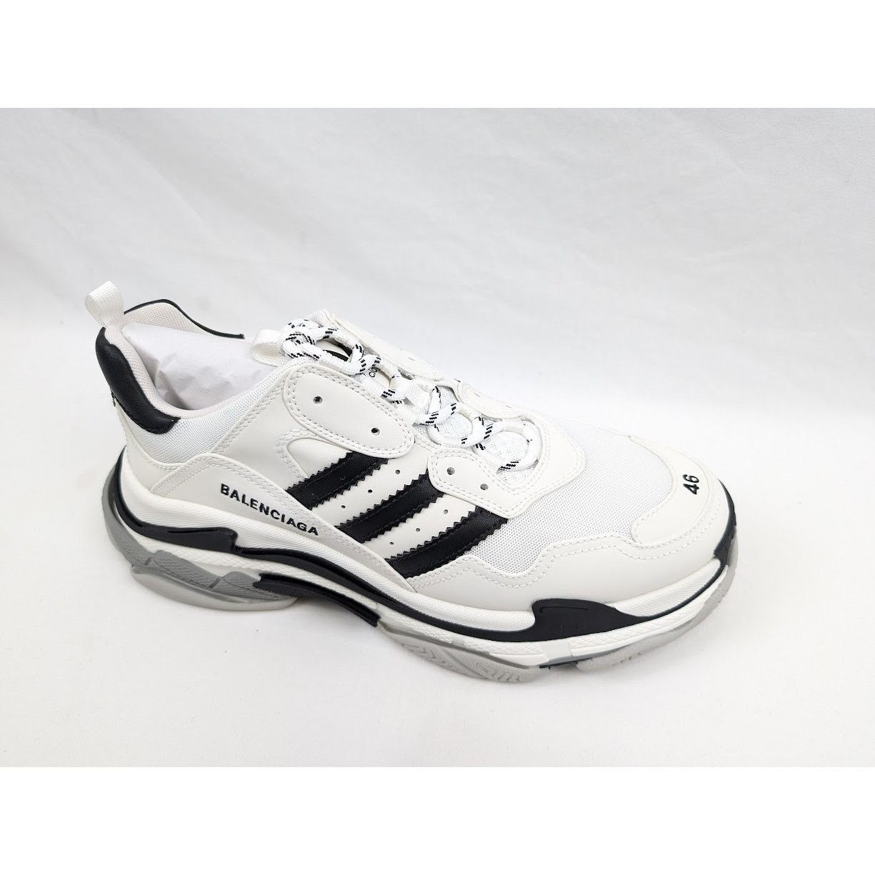 Adidas × Balenciaga o1rshd1 Low-Top Sneakers in Black/White Size US 13 / EU 46 - 3 Thumbnail