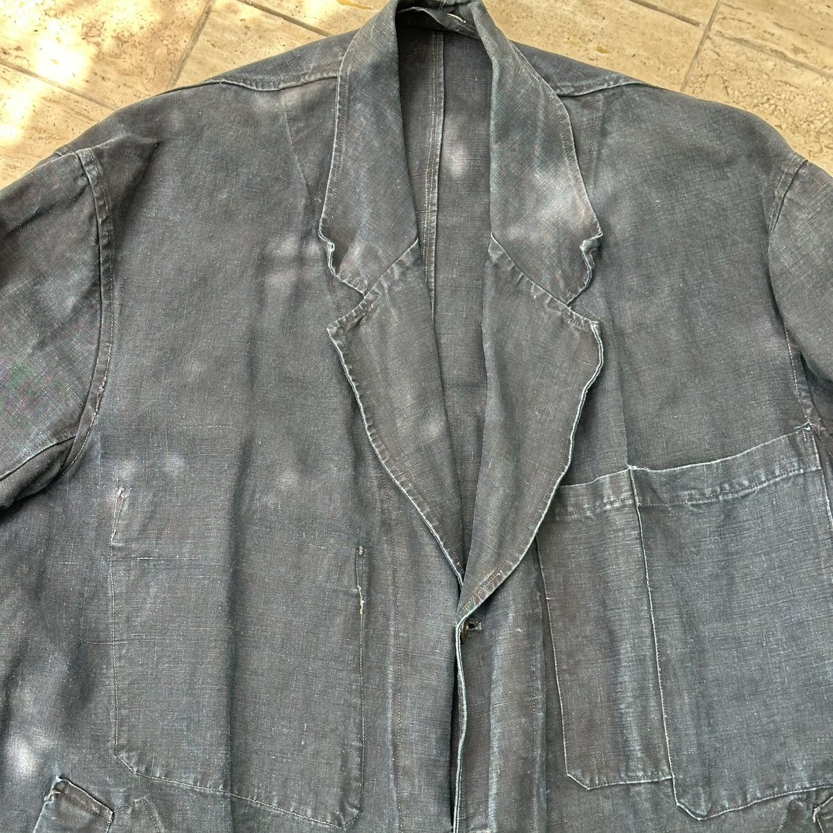 Vintage Rare. 1930s French Antique Indigo Linen Maquignon Coat Size US M / EU 48-50 / 2 - 3 Thumbnail