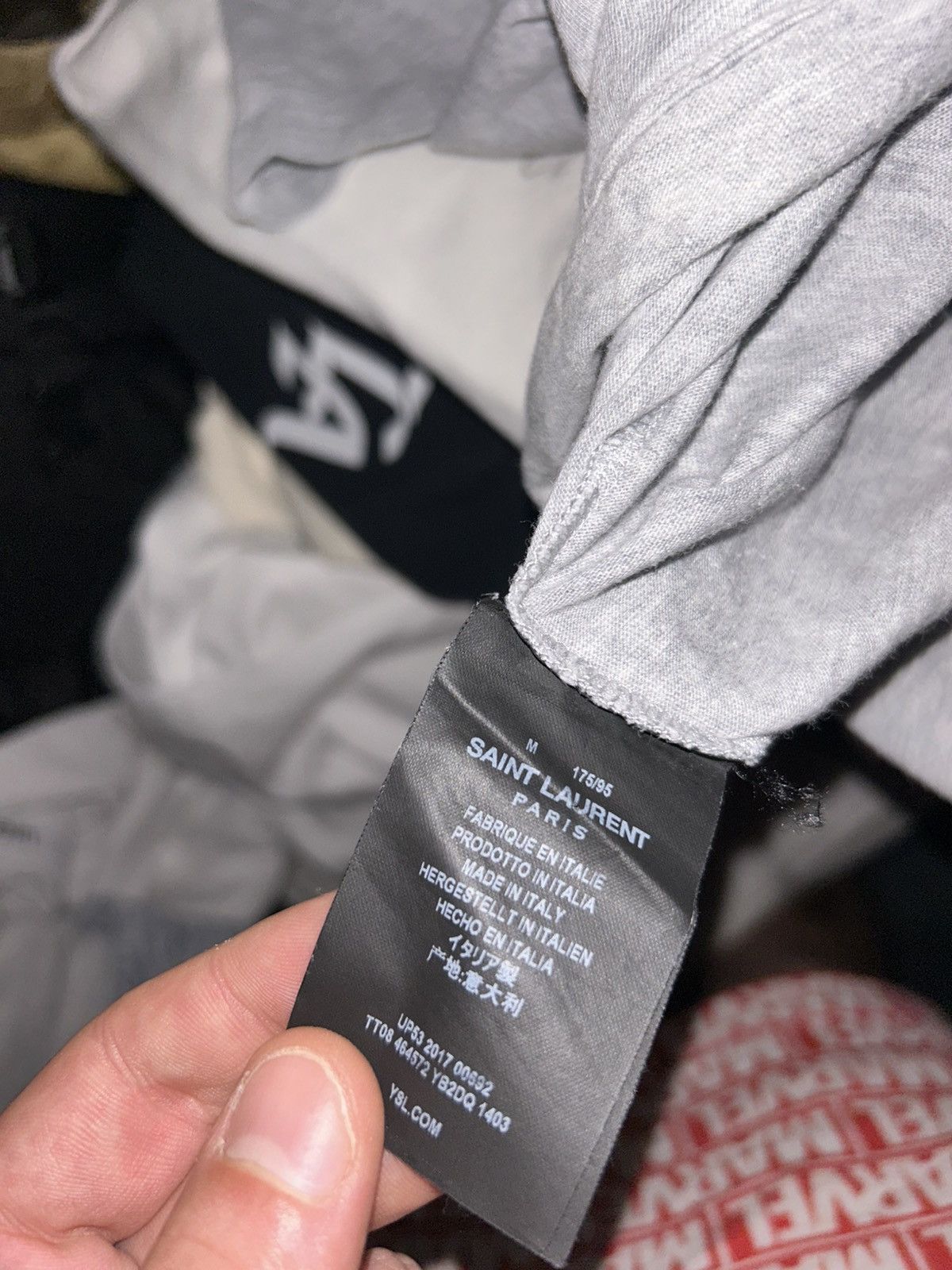 Saint Laurent Paris Saint Laurent Paris Logo T-Shirt Grey Made in Italy Size US M / EU 48-50 / 2 - 6 Thumbnail