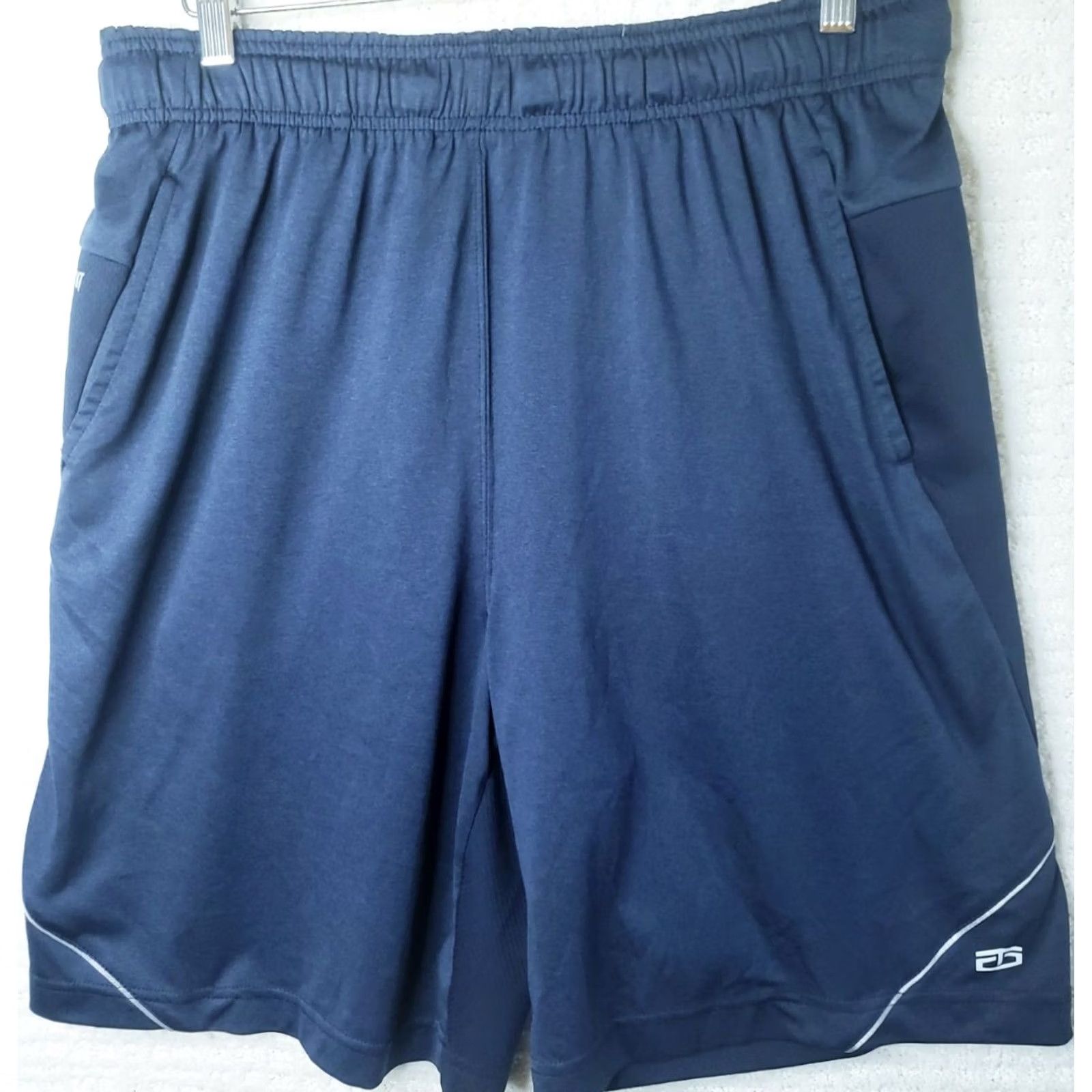 Tapout TAPOUT WWE 9" Stretch Training Shorts Mens L Solid Navy Blue Pockets Drawstring Size US 34 / EU 50 - 2 Thumbnail
