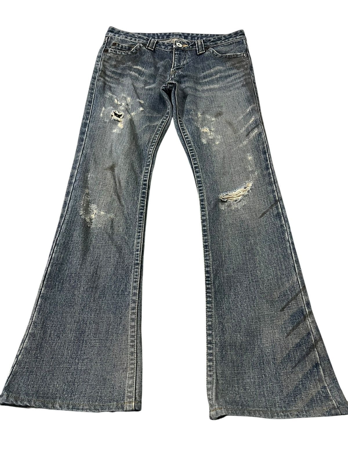 If Six Was Nine Material Girl Flare Distress Low Rise Bootcut Jean Size US 31 - 3 Thumbnail