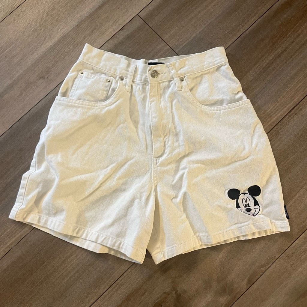Disney Vintage Disney Mickey Mouse White Denim Shorts Women 7 Size 26" / US 2 / IT 38 - 1 Thumbnail