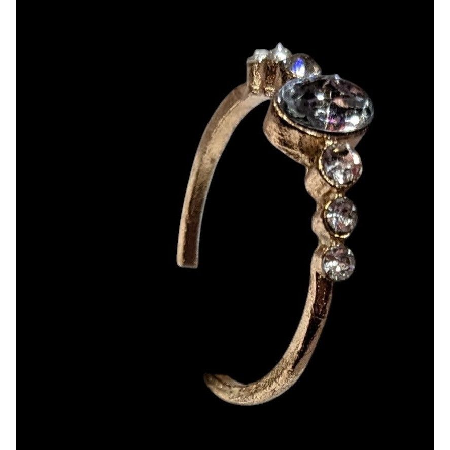 Other Elegant Glam Gold Tone Clear Gemmed Ring Size 7 1/4 Size ONE SIZE - 4 Thumbnail