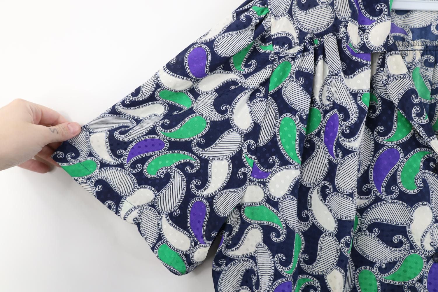 Vintage Vintage 90s Streetwear Polyester Paisley Button Shirt USA Size 3XL / US 20-22 - 5 Thumbnail