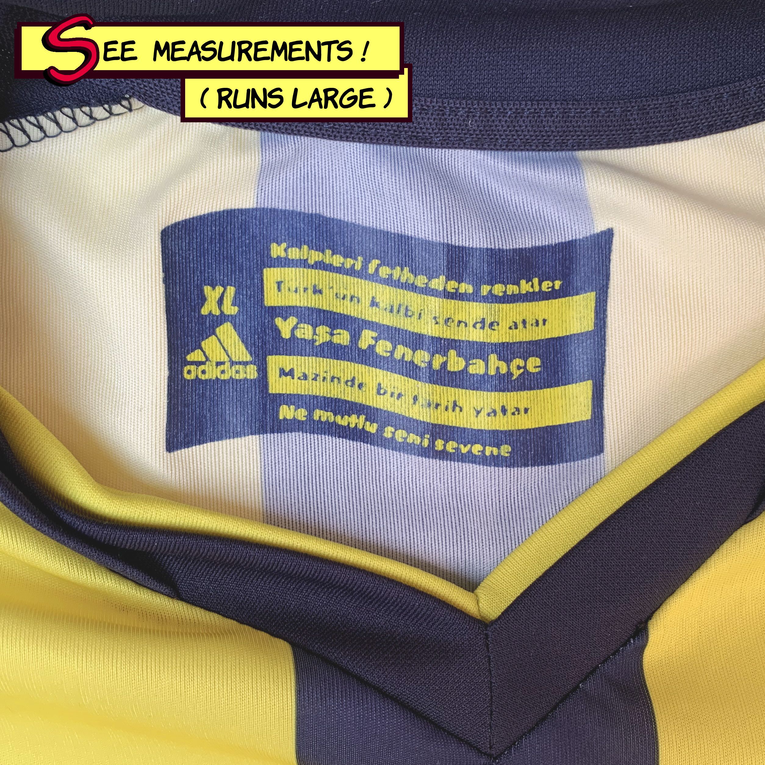 Adidas ADIDAS FENERBAHCE Jersey Football Soccer 2010 2011 Home Kit Size US L / EU 52-54 / 3 - 9 Thumbnail