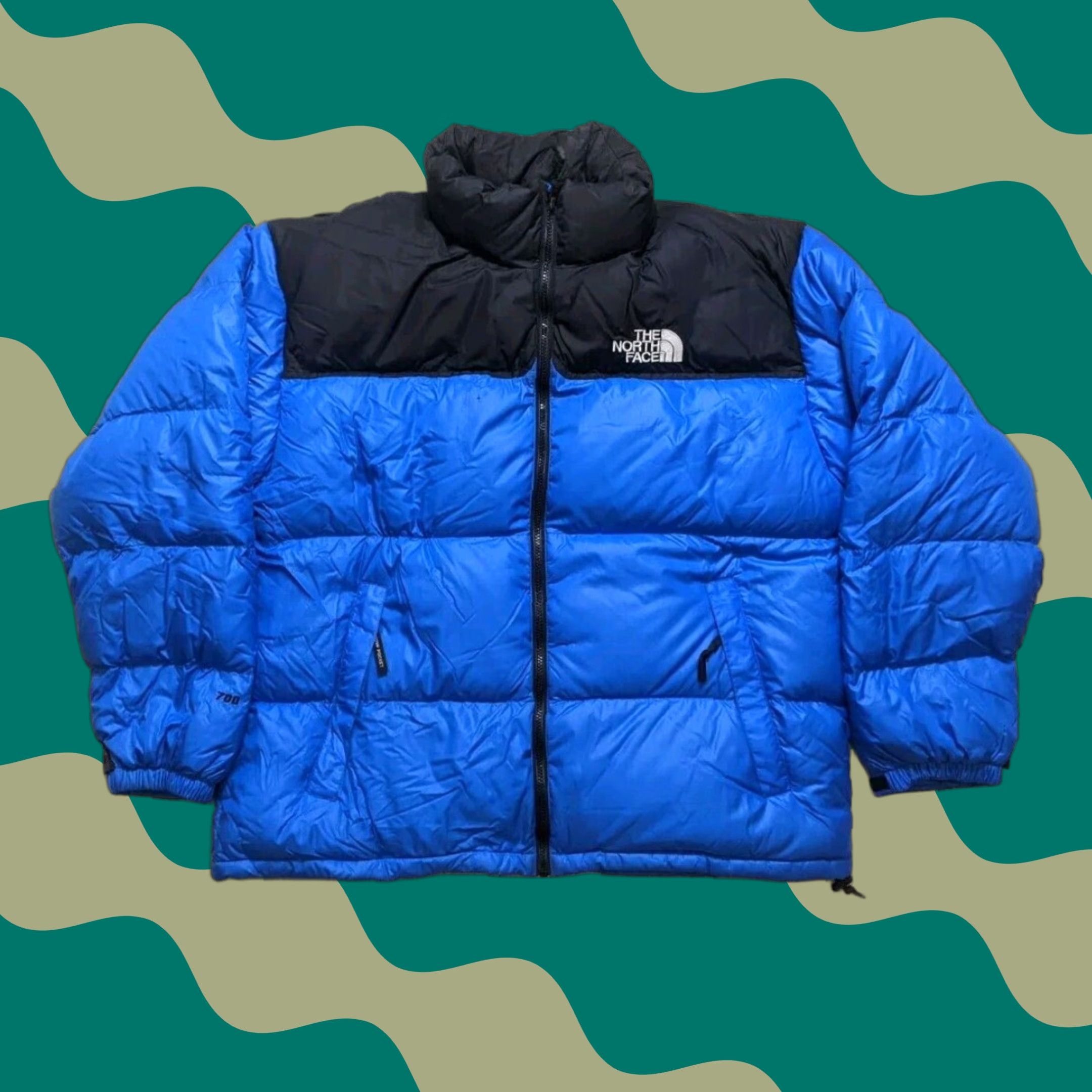 Vintage The North Face Nuptse Mens Size XXL 700 Down Blue Black