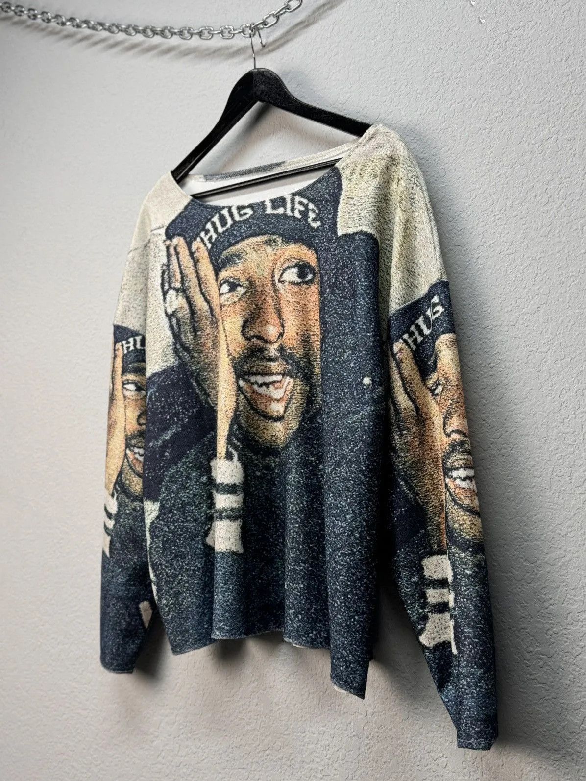 Tupac Shakur 2Pac Bling Big Face Hip Hop Rap T Shirt