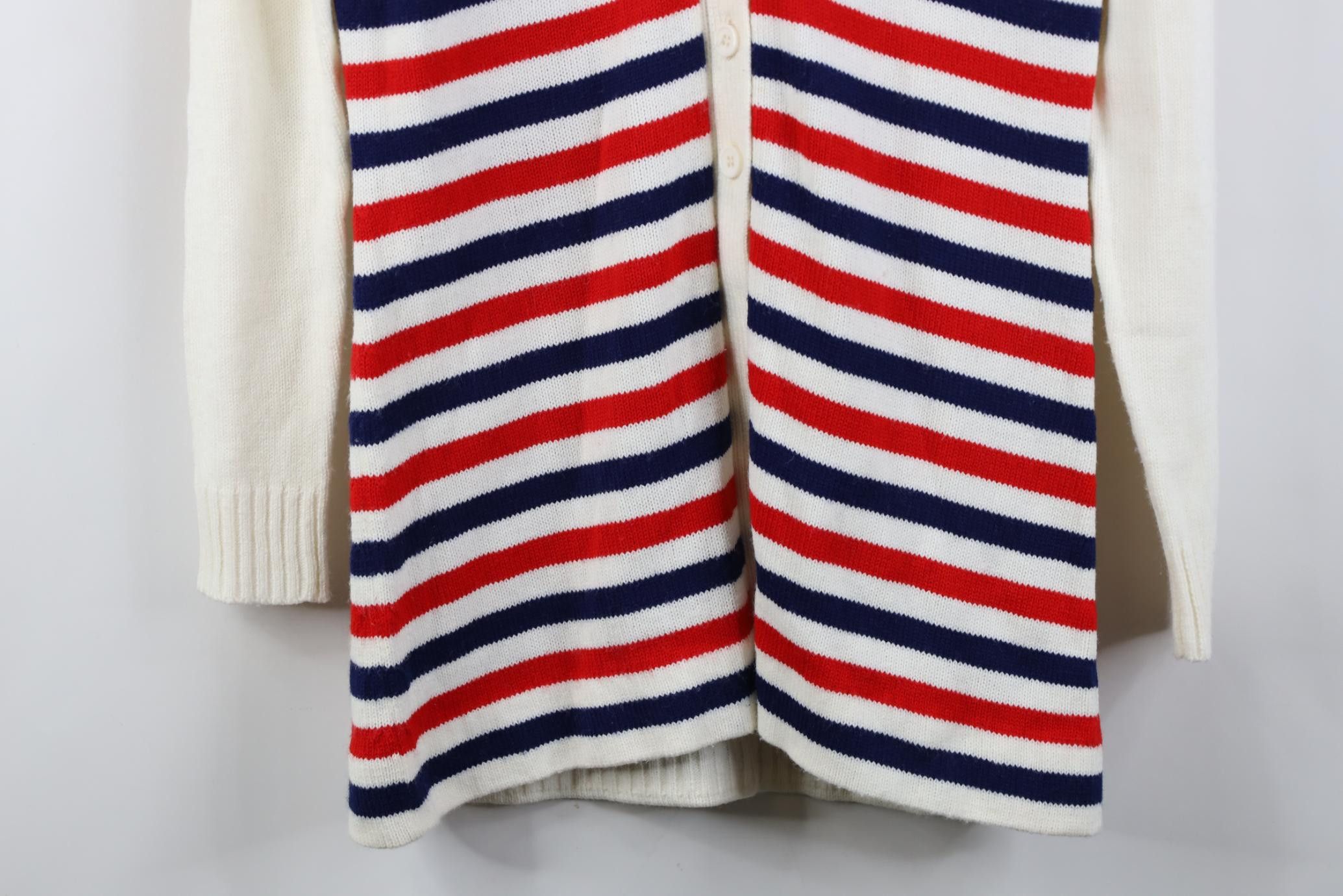 Vintage Vintage 70s Streetwear Striped Knit Cardigan Sweater Size M / US 6-8 / IT 42-44 - 3 Thumbnail