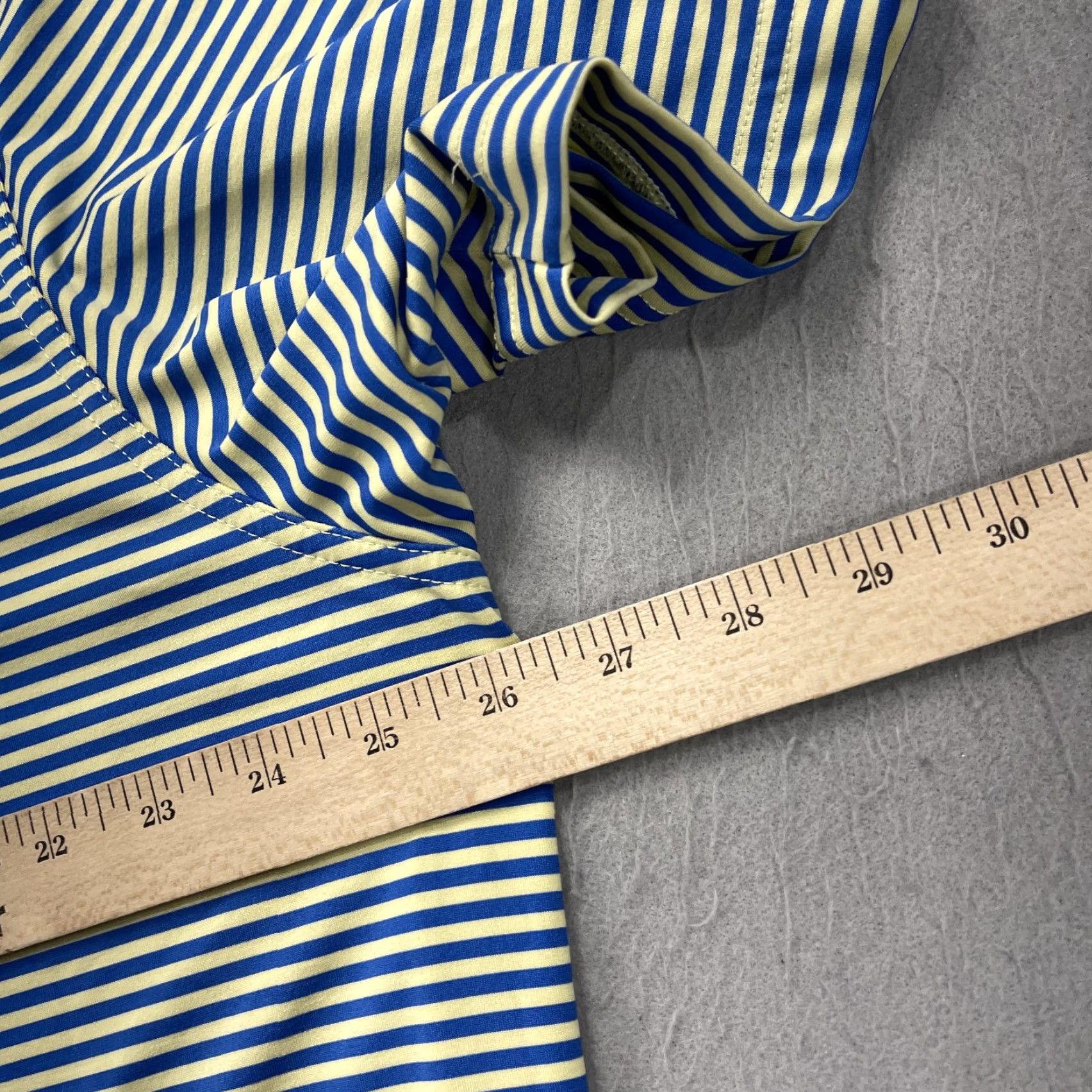 Vineyard Vines Vineyard Vines Polo Shirt Mens 2XL Yellow Blue Stretch Striped Performance Golf Shirt Mens 2XL Blue Polo Crisper Comfort Size US XXL / EU 58 / 5 - 6 Thumbnail