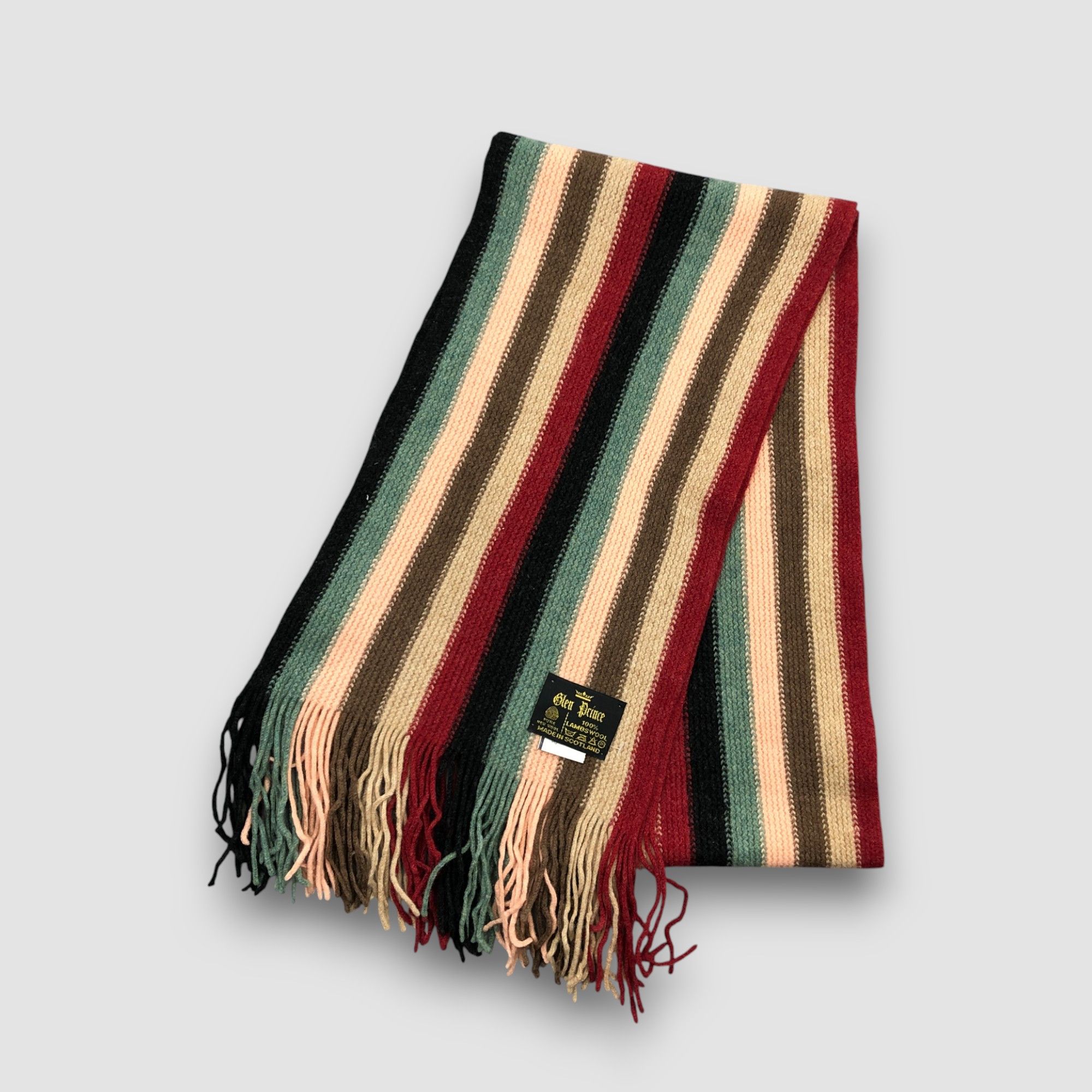 Japanese Brand Vintage Glen Prince Scarf Muffler Knit Wool Winter Scarves Size ONE SIZE - 3 Thumbnail