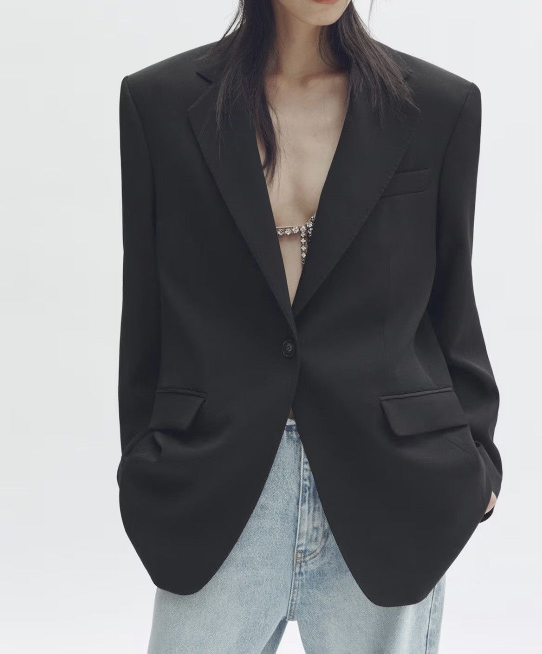 Stella McCartney STELLA MCCARTNEY H&M SINGLE-BREASTED WOOL BLAZER size M Size M / US 6-8 / IT 42-44 - 4 Thumbnail