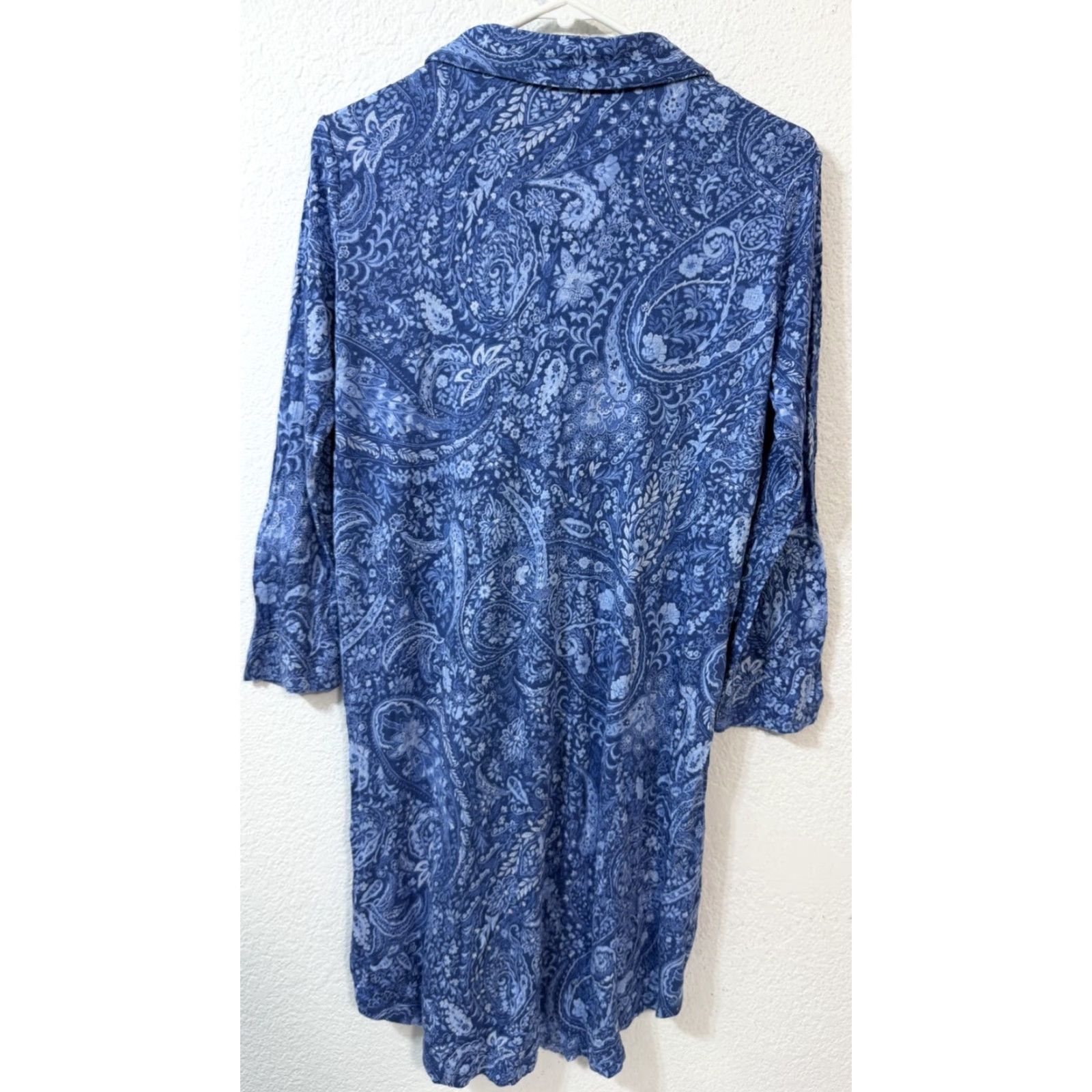 Ralph Lauren Lauren Ralph Lauren Blue Paisley “His Shirt” Night Gown Long Sleep Shirt Sz M Women XS? Size M / US 6-8 / IT 42-44 - 6 Thumbnail