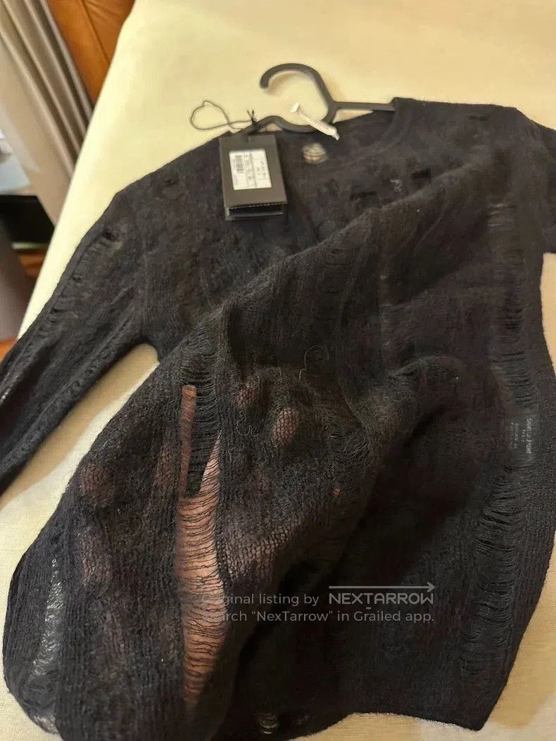 Yves Saint Laurent YSL Mohair Slim Sheer Knit Sweater. Size S / US 4 / IT 40 - 5 Thumbnail