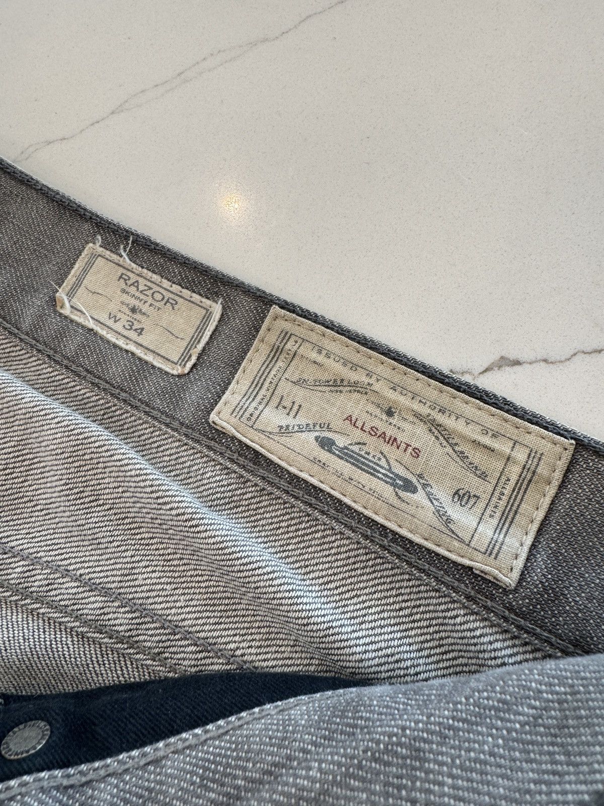 Allsaints AllSaints Razor Fit Men’s Jeans Size US 34 / EU 50 - 4 Thumbnail