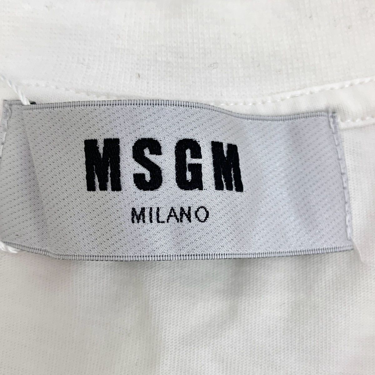 MSGM MSGM White Logo Print Cotton Short Sleeve T-Shirt K26WX Size L / US 10 / IT 46 - 3 Thumbnail