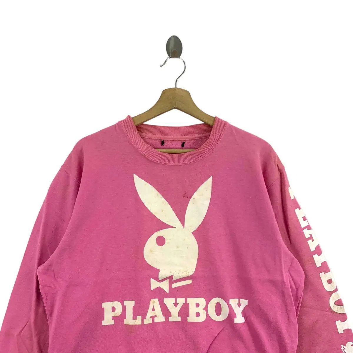 Playboy Vtg PLAYBOY 2006 Rabbit Head Bunny Pink Sweatshirt Pullover Size XL / US 12-14 / IT 48-50 - 5 Thumbnail