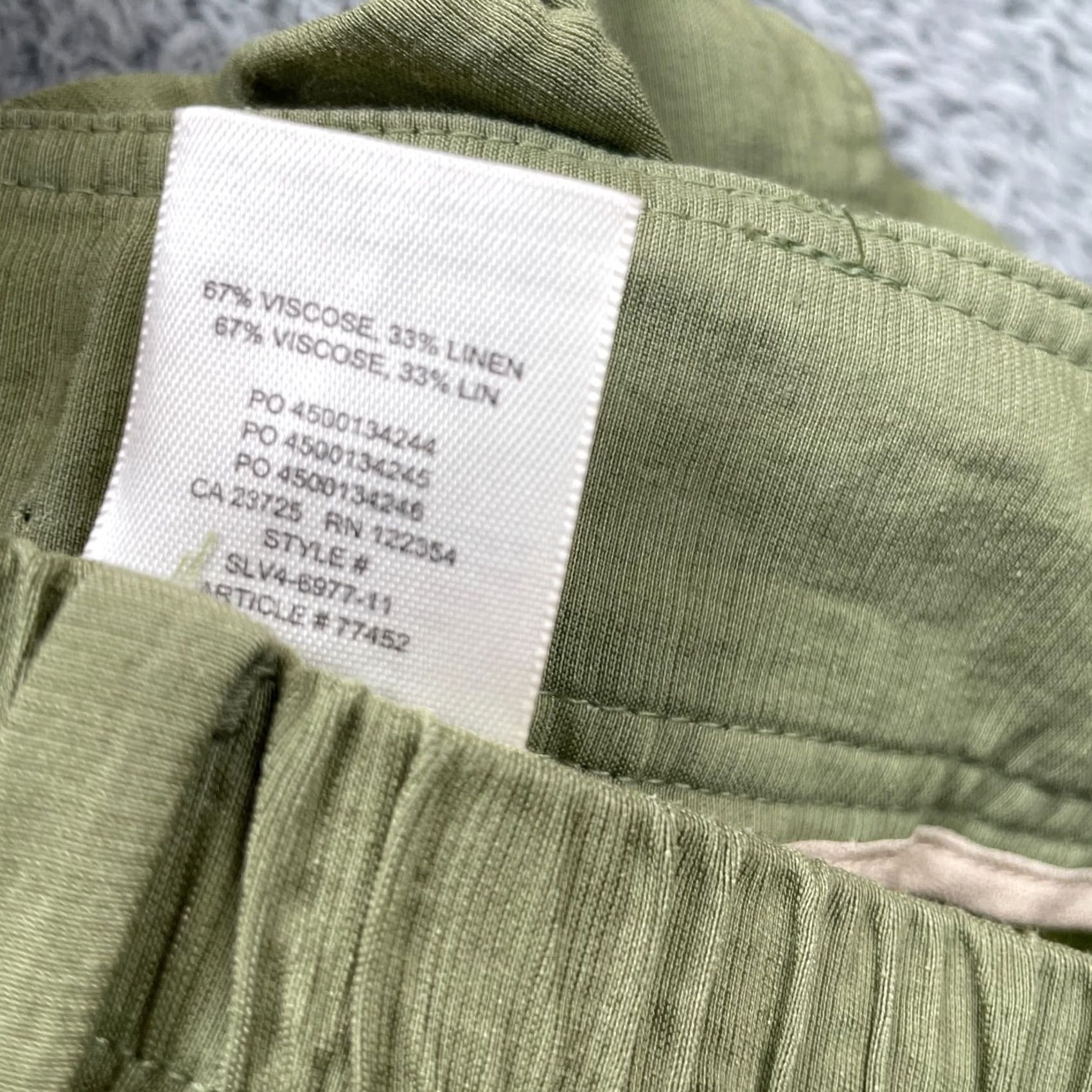 Aritzia Aritzia Pants Womens 0 Green Wilfred Kafka Cargo Pockets Linen Cropped Belted Pants Size 25" / US 0 / IT 36 - 4 Thumbnail