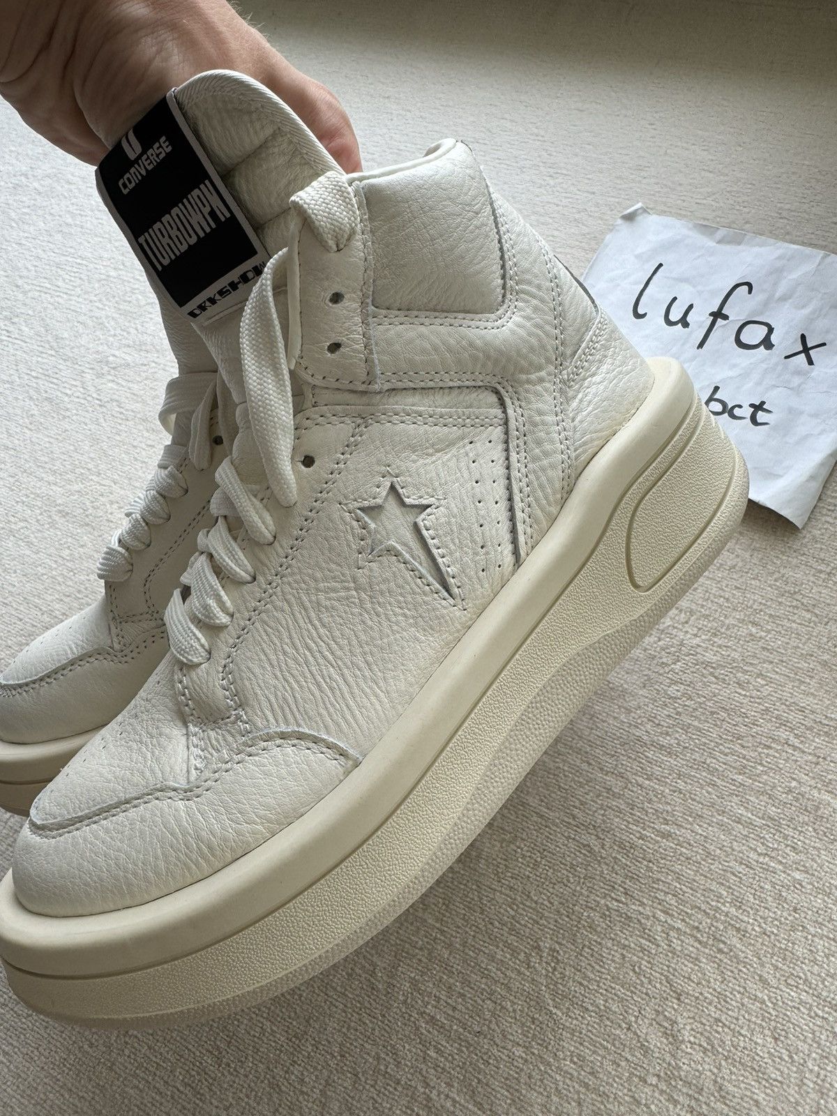 Converse × Rick Owens Drkshdw NEW | TURBOWPN DRKSHDW X CONVERSE WOMENS WHITE/MILK Size US 7 / IT 37 - 5 Thumbnail