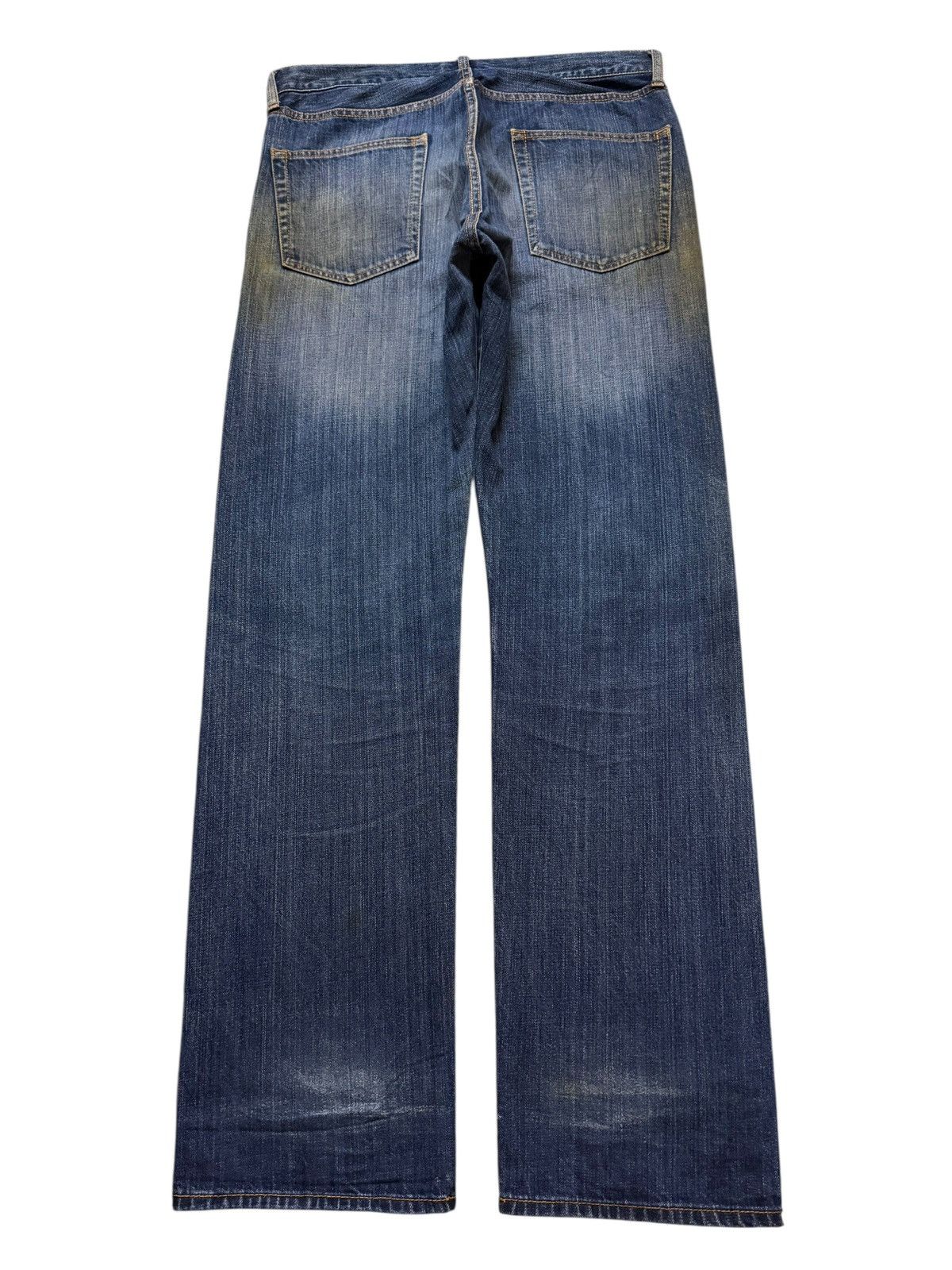 Helmut Lang Vintage Y2K Japanese Brand Blue Mud Wash Distress Straight Size US 32 / EU 48 - 2 Thumbnail