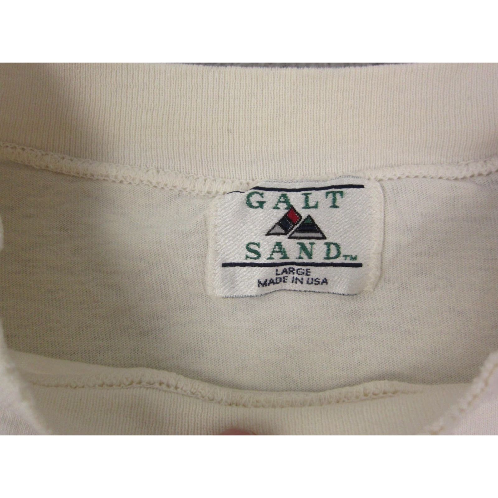 Vintage VINTAGE Galt Sand Shirt Mens L White Jersey 90s USA Crew Neck Short Sleeve Single Stitch Size US L / EU 52-54 / 3 - 7 Thumbnail