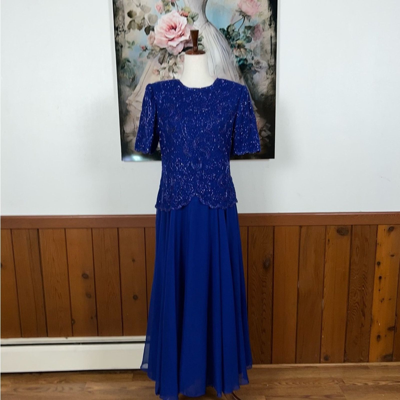 Vintage Vintage 1980s Brilliante Beaded Mother of the Bride Dress! Size M / US 6-8 / IT 42-44 - 2 Thumbnail