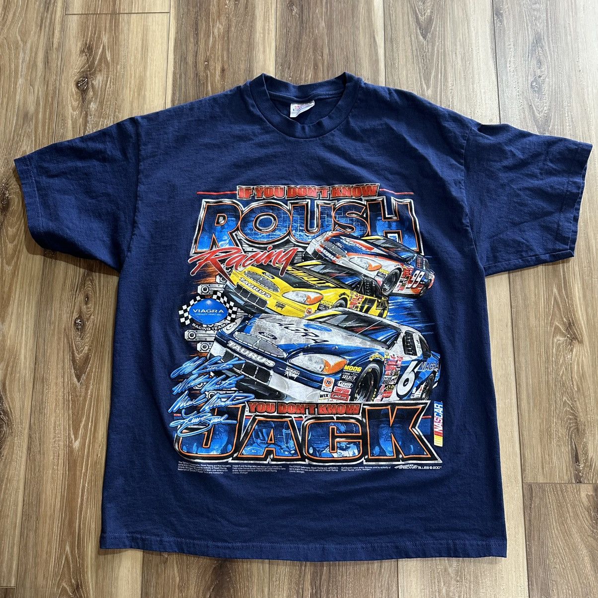 NASCAR × Vintage Vintage 2001 Y2K Nascar Roush Racing Team 100% Cotton Shirt Size US XL / EU 56 / 4 - 1 Thumbnail