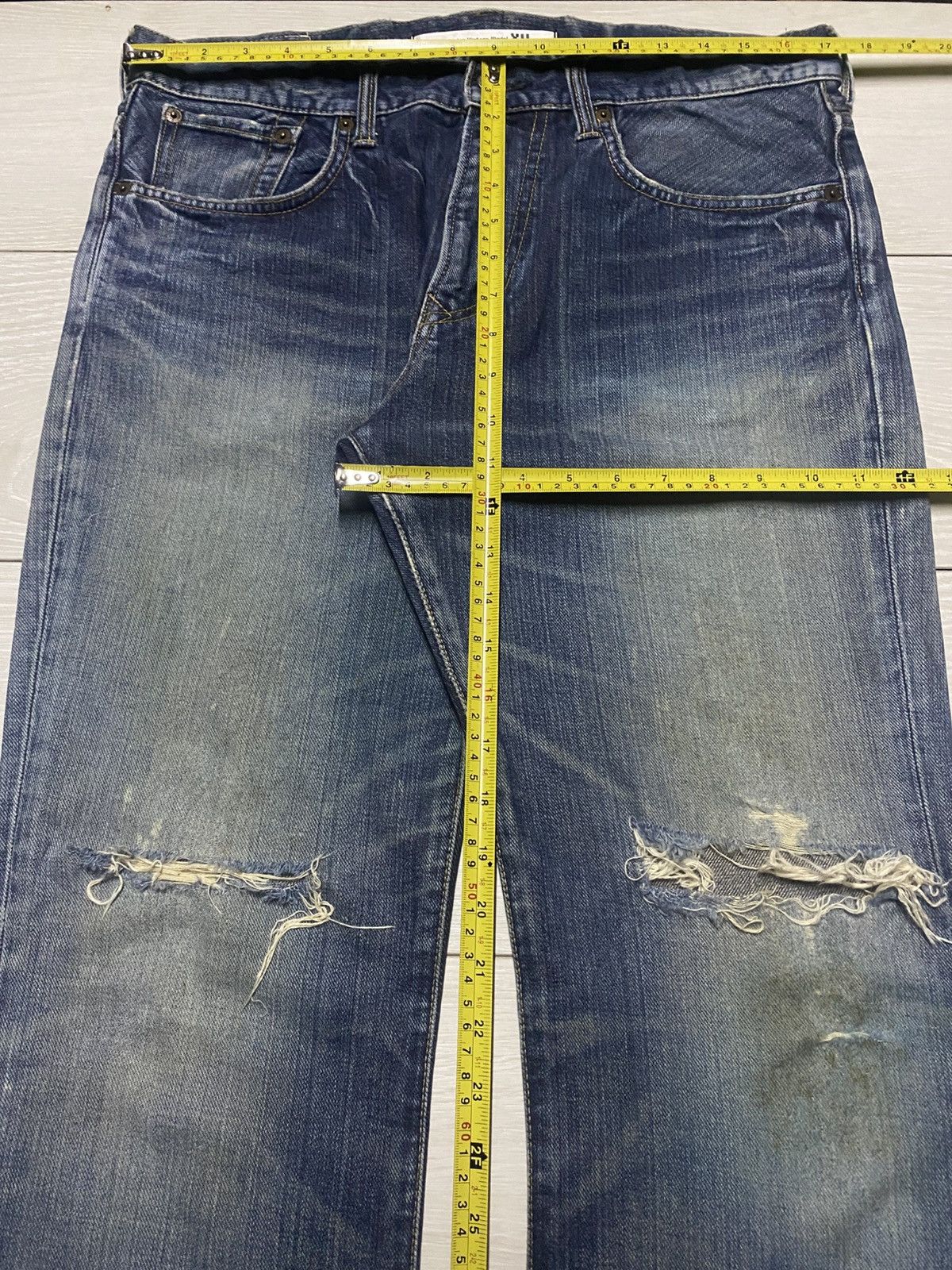 Edwin Edwin 401 XV Mud Wash Splatter Distressed Flare Jeans Size US 34 / EU 50 - 17 Thumbnail