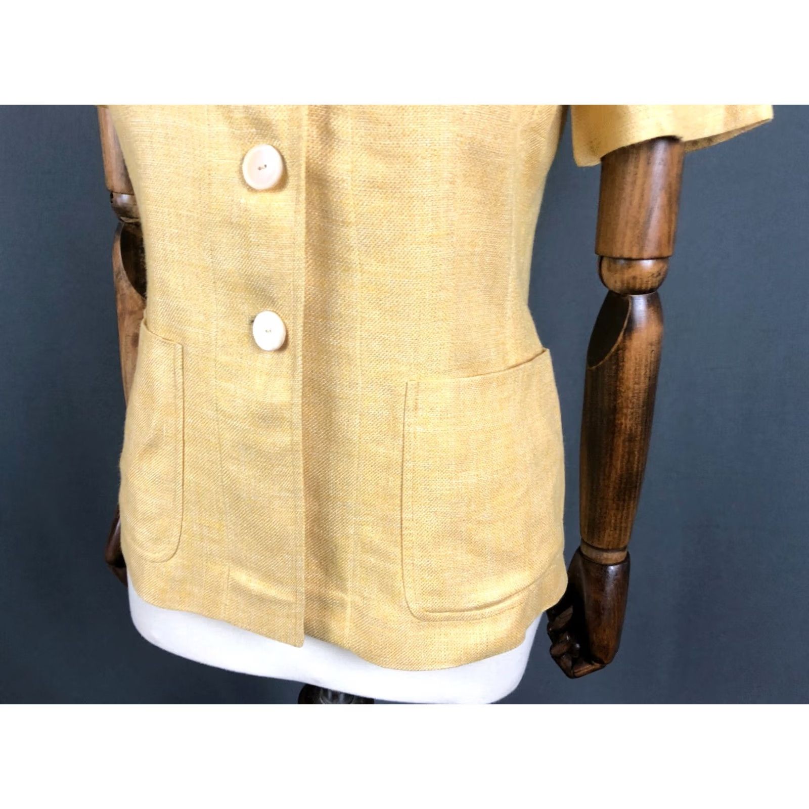 Akris Akris Blazer Jacket Silk Women Size 6 Yellow Blazer Solid Short Sleeve Casual Vintage No Shirt Mens Women Girls Boys Size M / US 6-8 / IT 42-44 - 6 Thumbnail