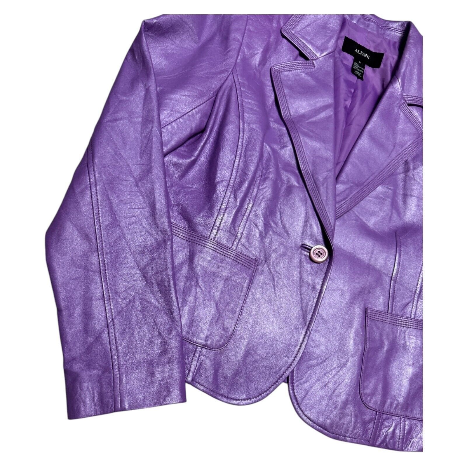 Alfani ALFANI GENUINE LEATHER Luxury Designer Jacket Coat Medium Size M / US 6-8 / IT 42-44 - 4 Thumbnail