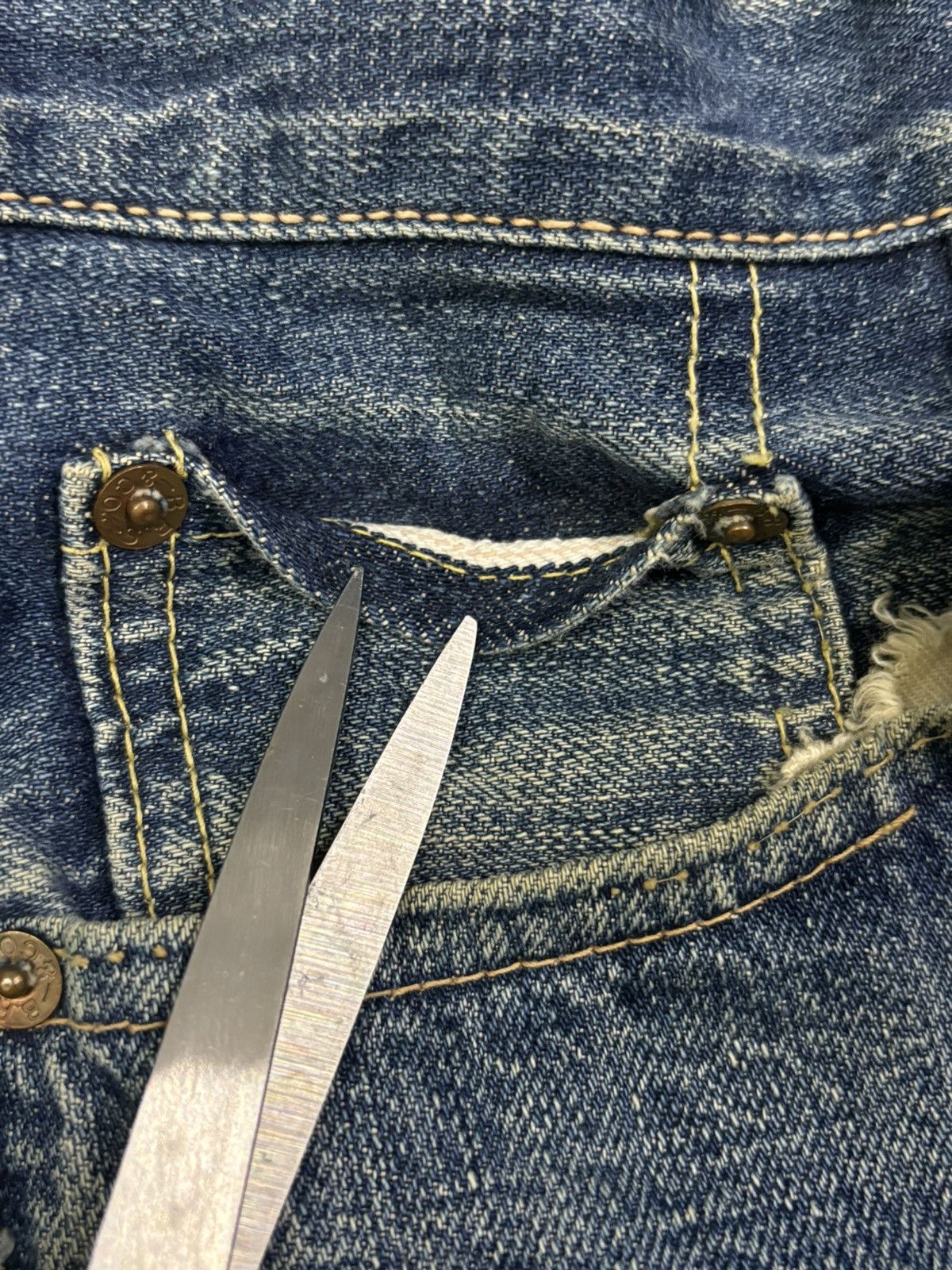 BARNS OUTFITTERS Vintage 90s Barns Japan Selvedge Mud Wash Loose Fit Jeans Size US 32 / EU 48 - 7 Thumbnail