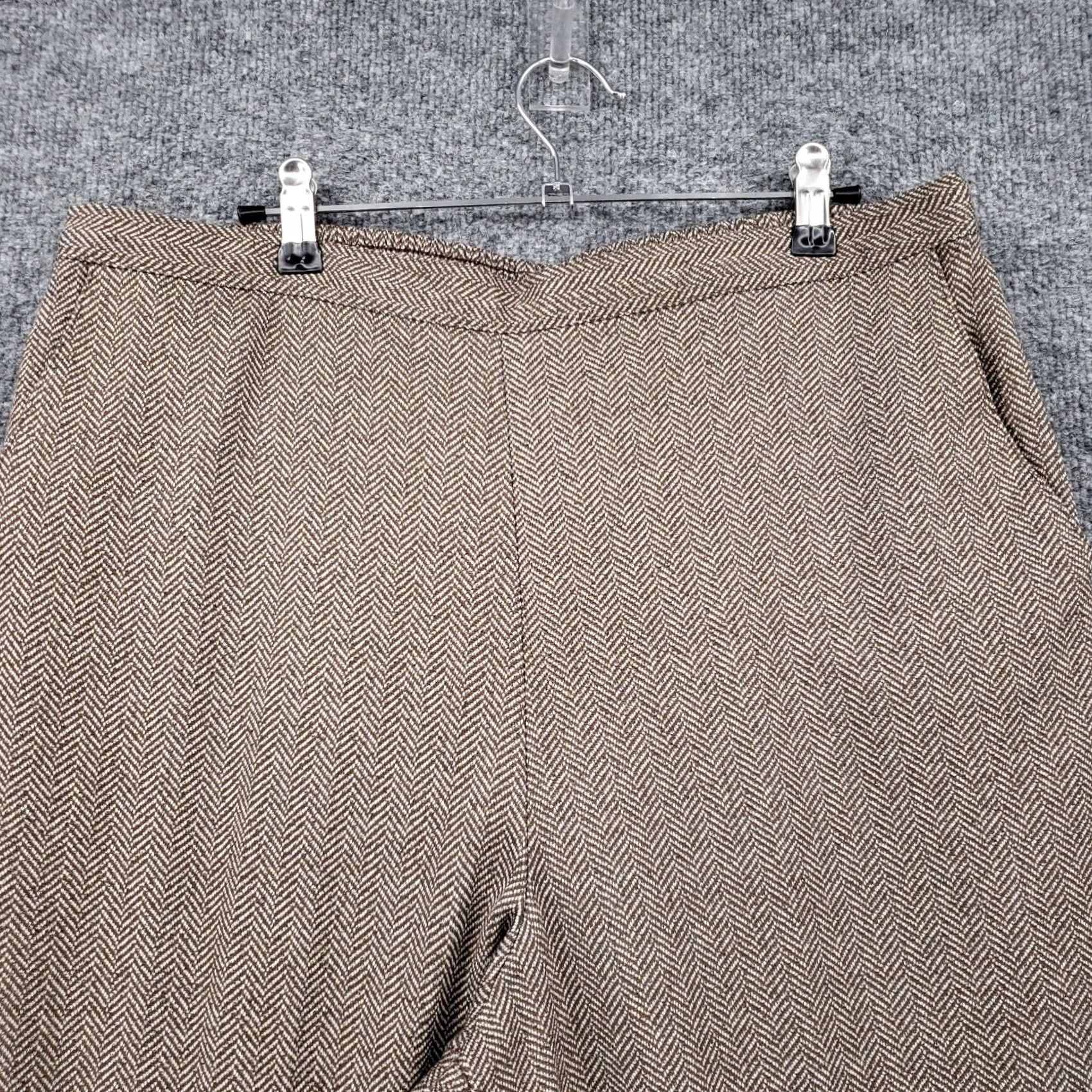 Vintage Alfred Dunner Dress Pants Womens 18 Plus Brown High Rise Straight Herringbone Dress Pants Womens Plus Size Brown Herringbone Straight 18+ Mens Womens Size 40" / US 18 - 4 Thumbnail
