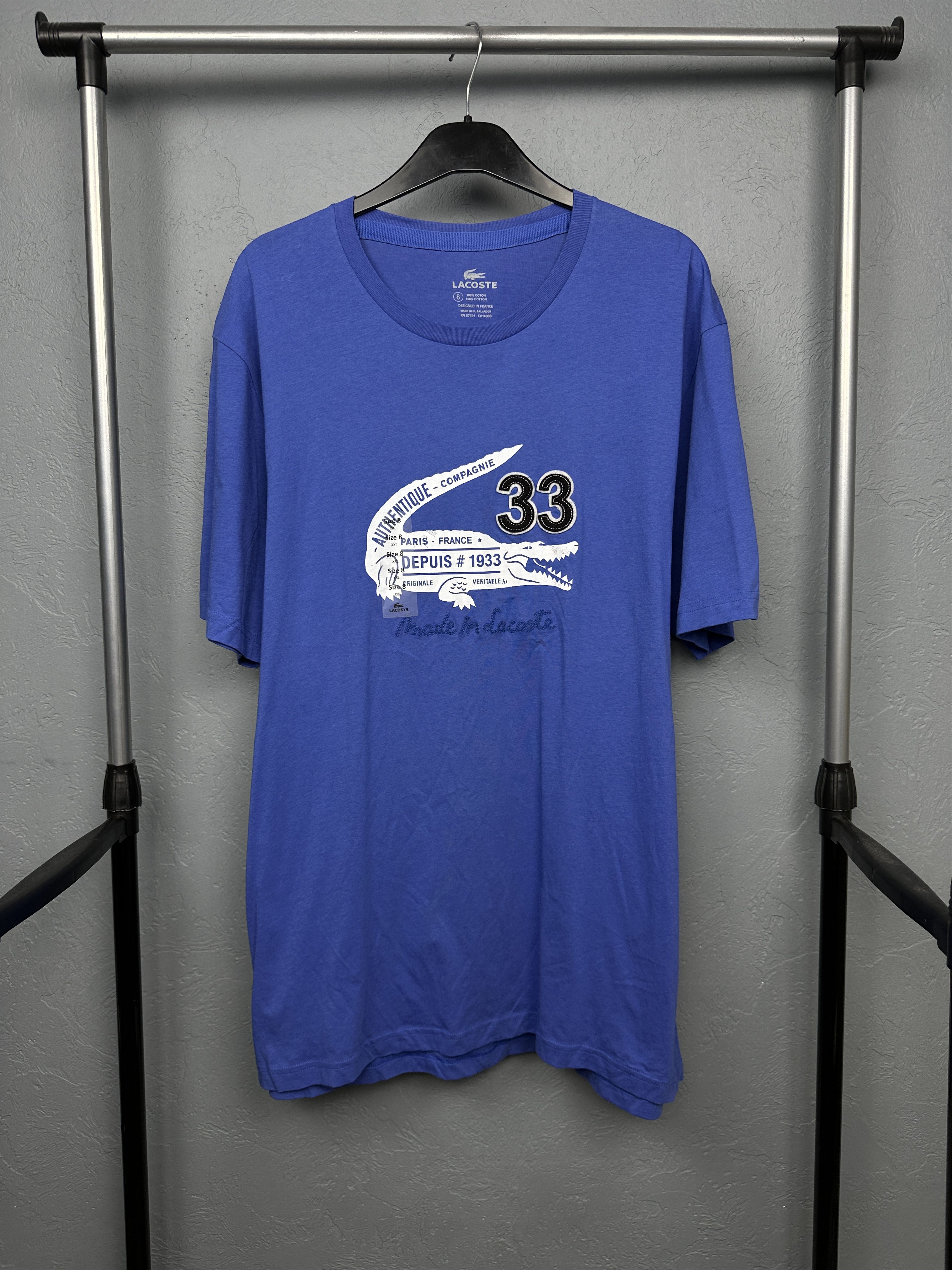 Lacoste Lacoste Mens Big Logo T-Shirt Size US XXL / EU 58 / 5 - 1 Thumbnail