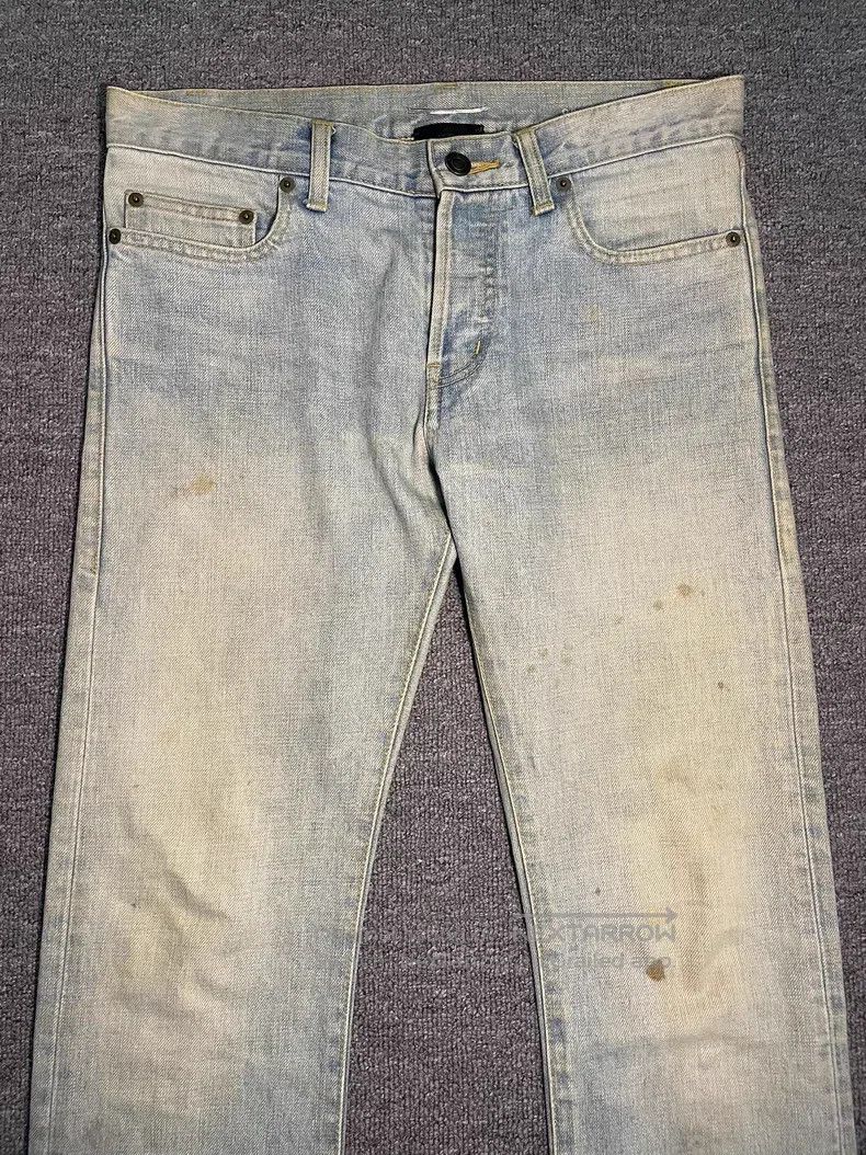 Saint Laurent Paris Saint Laurent Paris Ice Blue Washed Yellow Mud Stain Distr Size US 28 / EU 44 - 2 Thumbnail