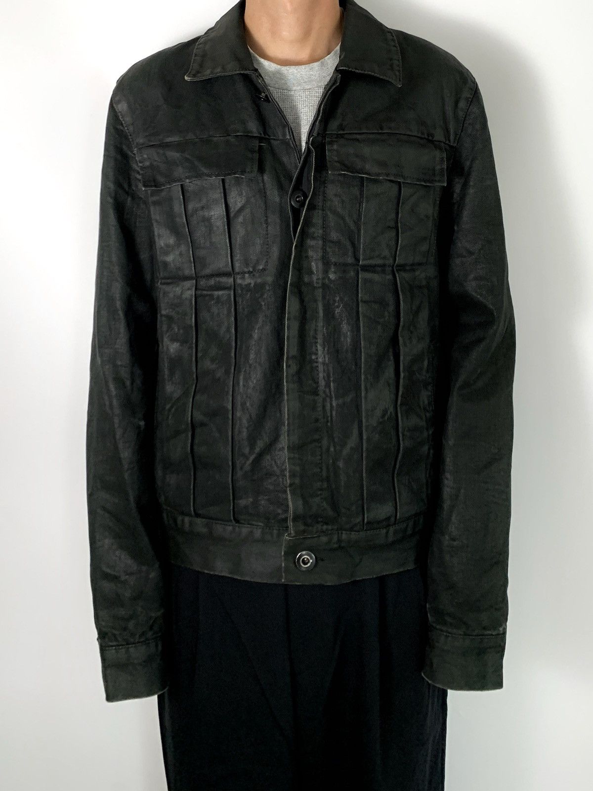 KMRii Black waxed jacket ifsx lgb style PWD Size US L / EU 52-54 / 3 - 2 Thumbnail