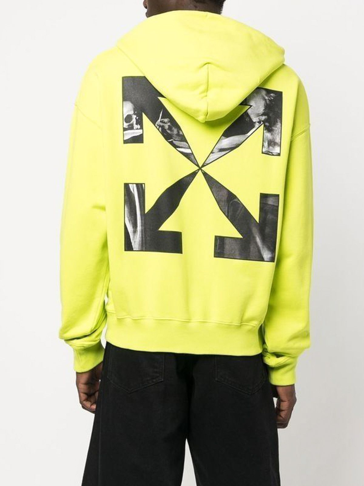 Off-White o1gr1nt1124 Caravag Arrow Over Hoodie in Lime Size US XXS / EU 40 - 3 Thumbnail