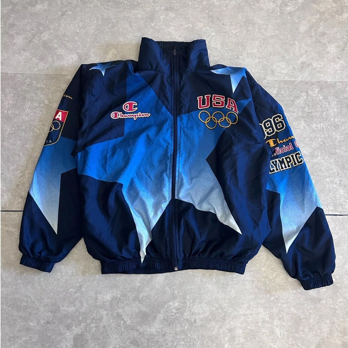 Champion Vintage Olympics USA Zip Up Champion AOP Blue Jacket L/XXL Size US L / EU 52-54 / 3 - 1 Thumbnail